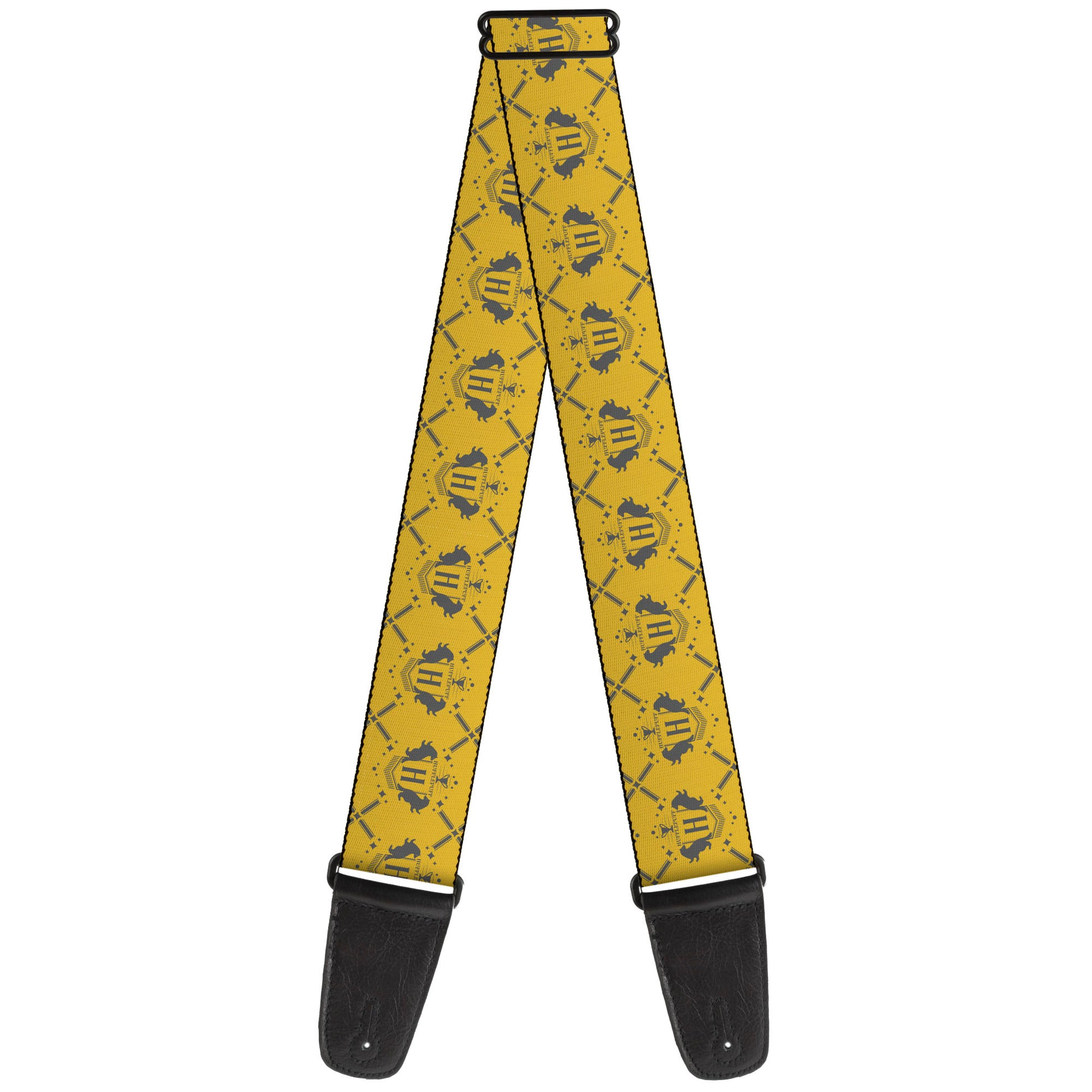 Guitar Strap - Harry Potter Hufflepuff House Pride Banner Yellow/Gray Guitar Straps Harry Potter