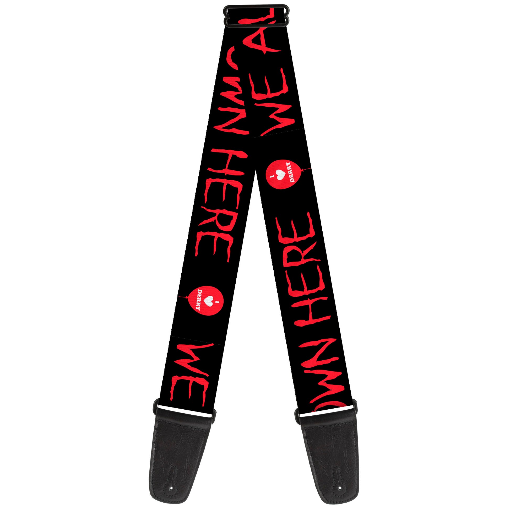 Guitar Strap - It Balloon WE ALL FLOAT DOWN HERE Black/Red Guitar Straps IT