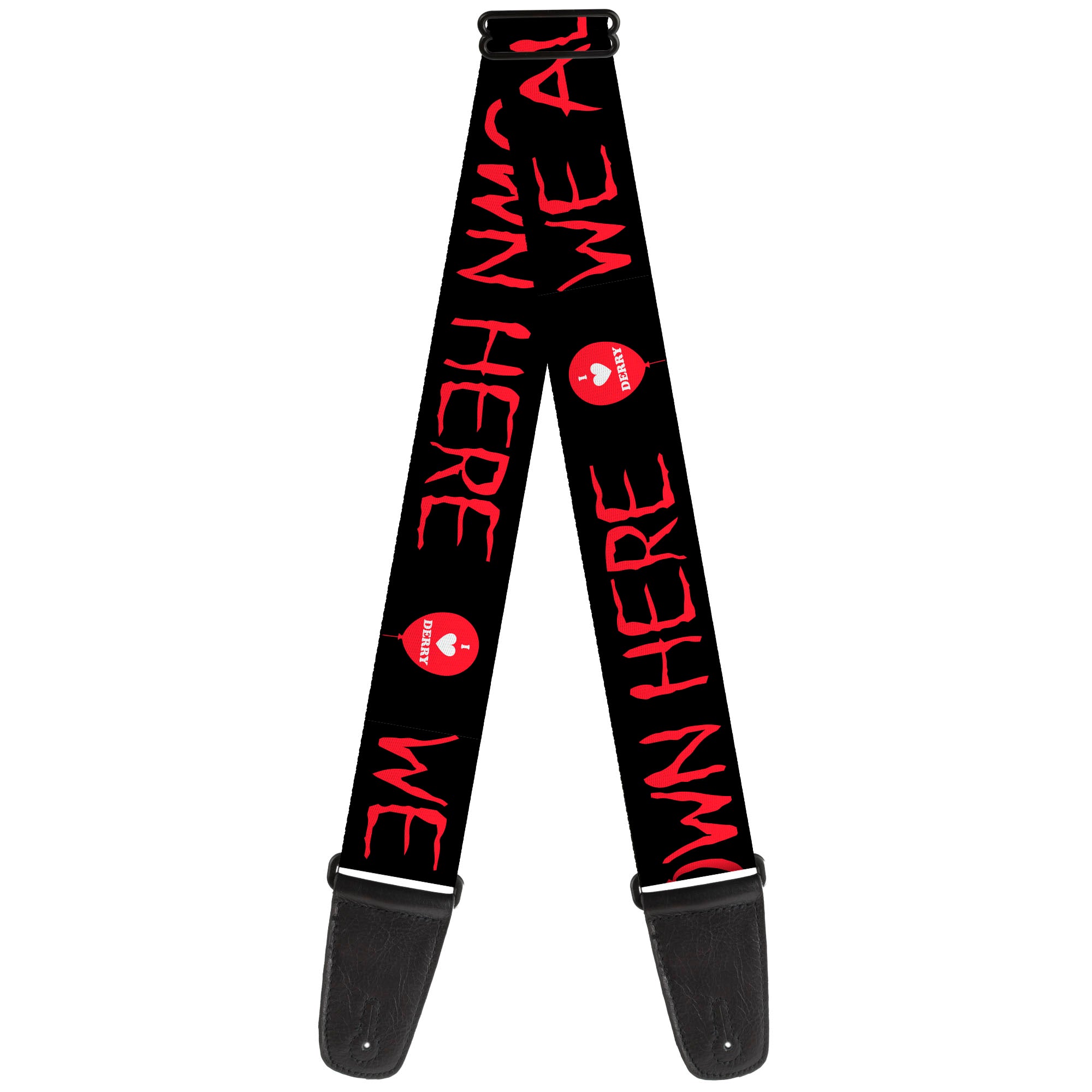 Guitar Strap - It Balloon WE ALL FLOAT DOWN HERE Black/Red Guitar Straps IT