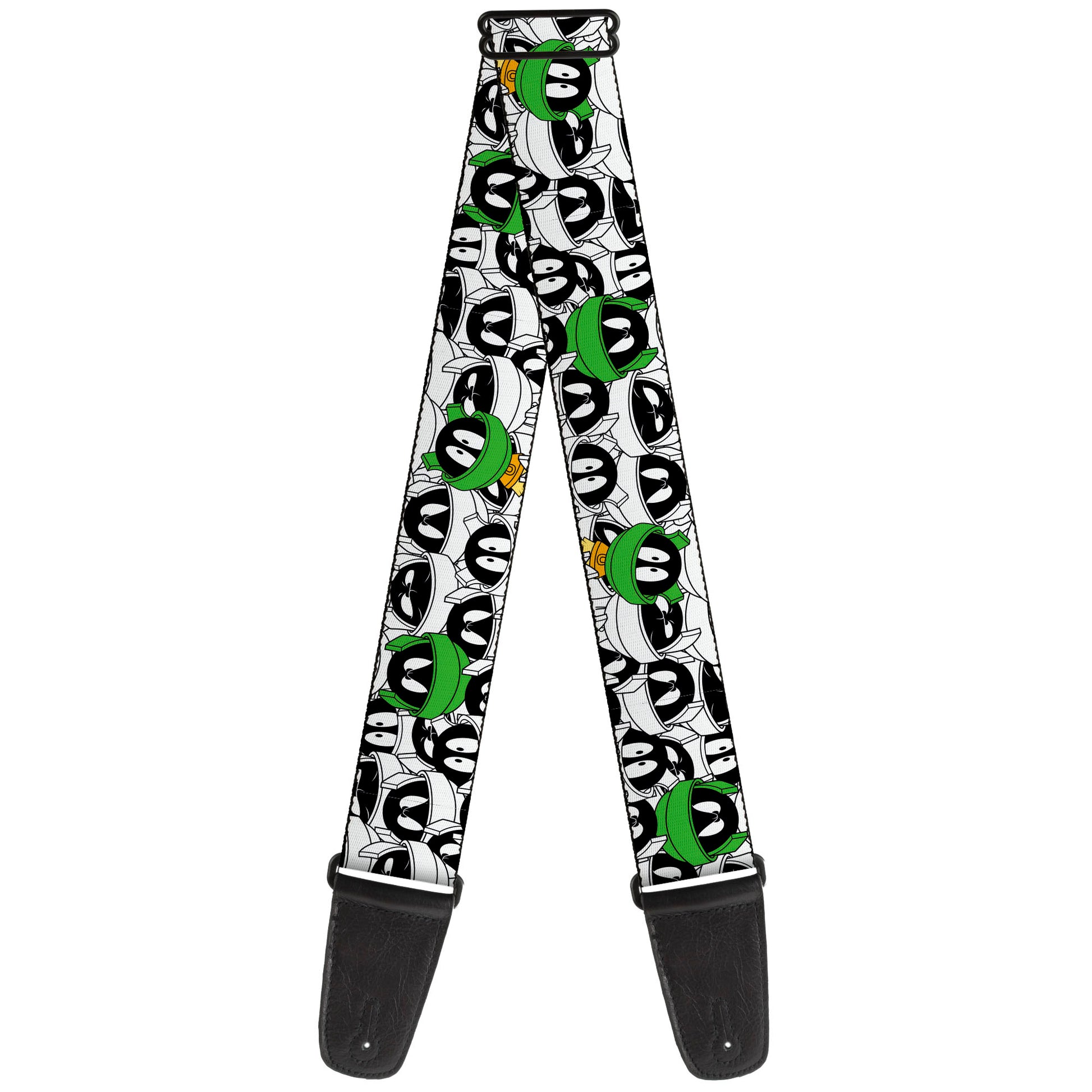 Guitar Strap - Marvin the Martian Faces Stacked White/Black/Full Color Guitar Straps Looney Tunes