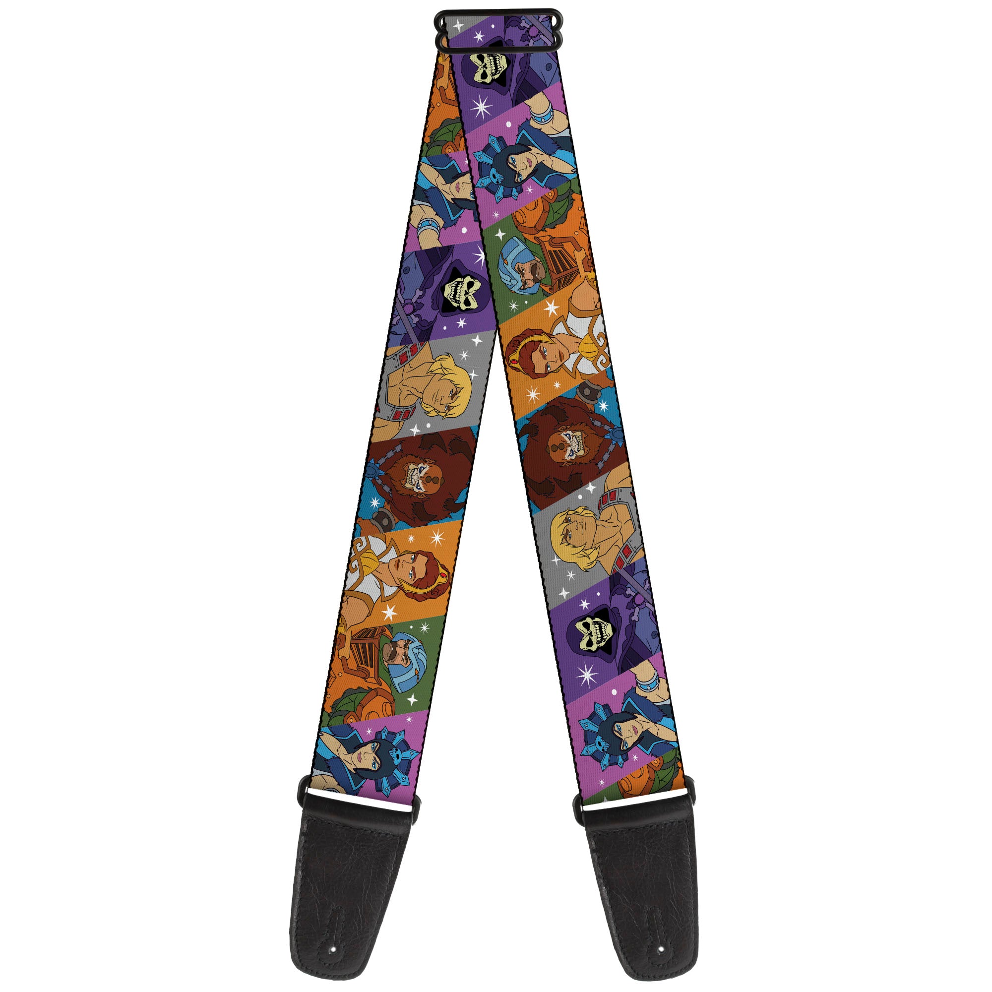 Guitar Strap - Masters of the Universe Character Block Stripe Poses Multi Color Guitar Straps Masters of the Universe