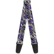Guitar Strap - Teenage Mutant Ninja Turtles Shredder Action Poses Grays/Purple Guitar Straps Teenage Mutant Ninja Turtles