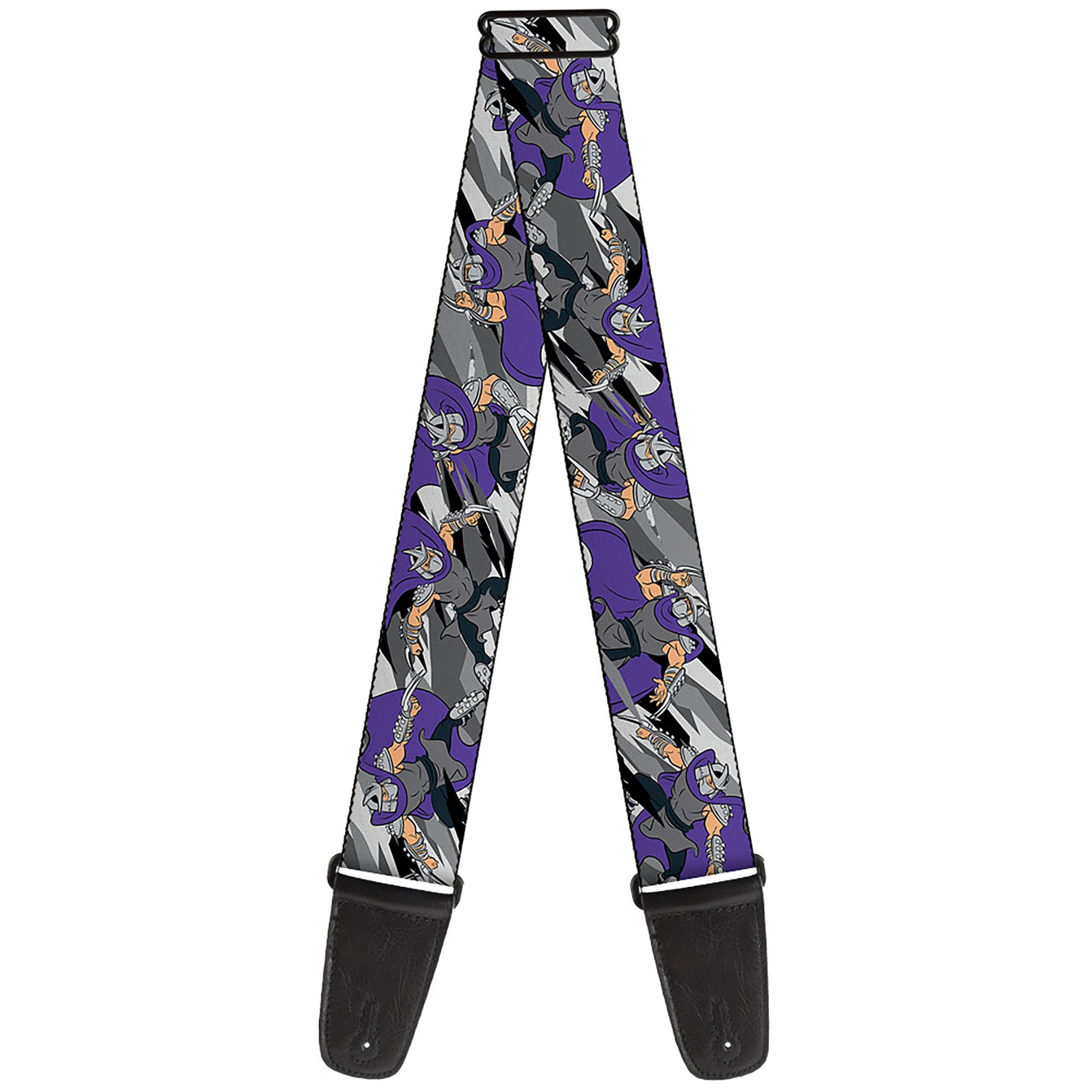 Guitar Strap - Teenage Mutant Ninja Turtles Shredder Action Poses Grays/Purple Guitar Straps Teenage Mutant Ninja Turtles