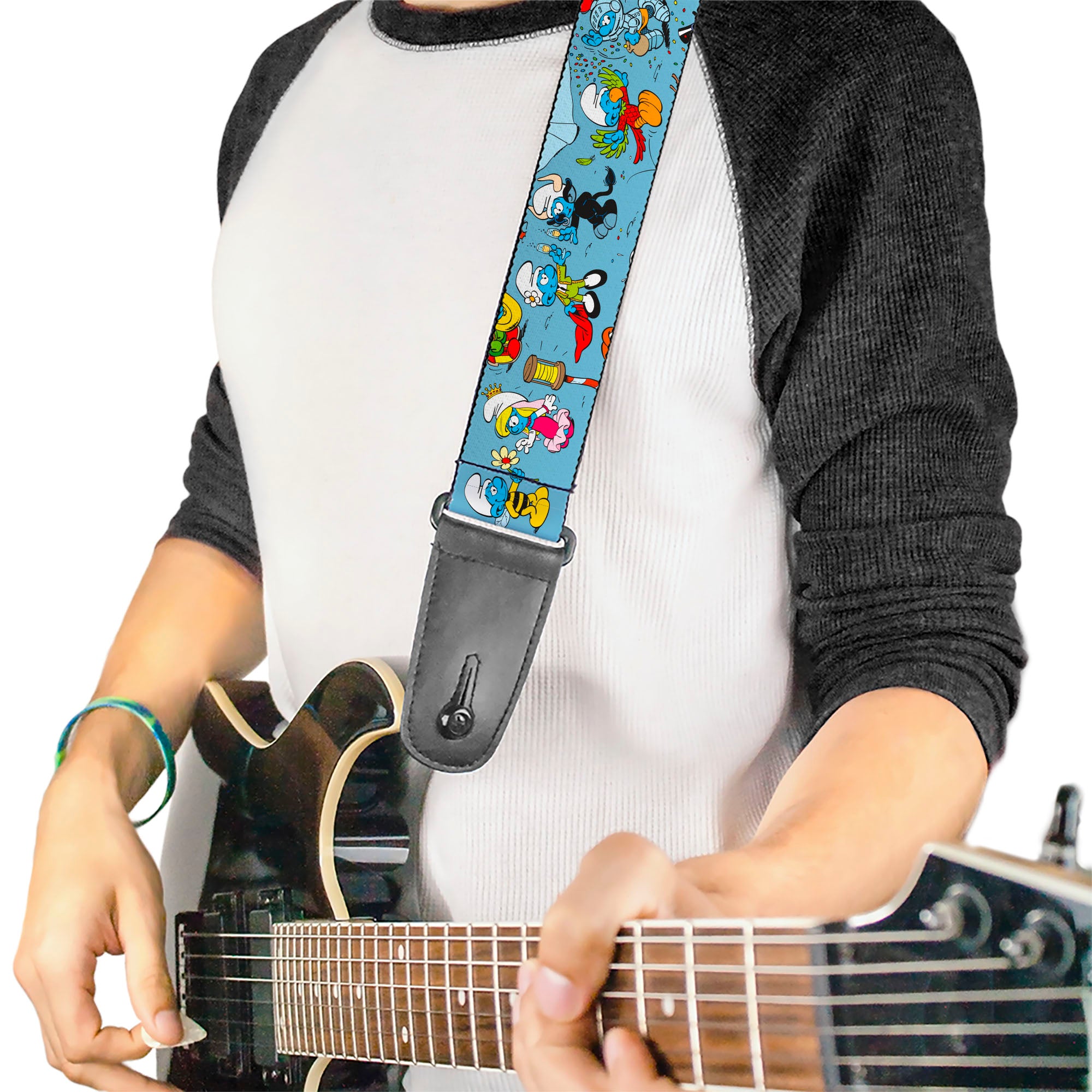 Guitar Strap - The Smurfs Halloween Dress Up Cosplay Poses Blue Guitar Straps The Smurfs