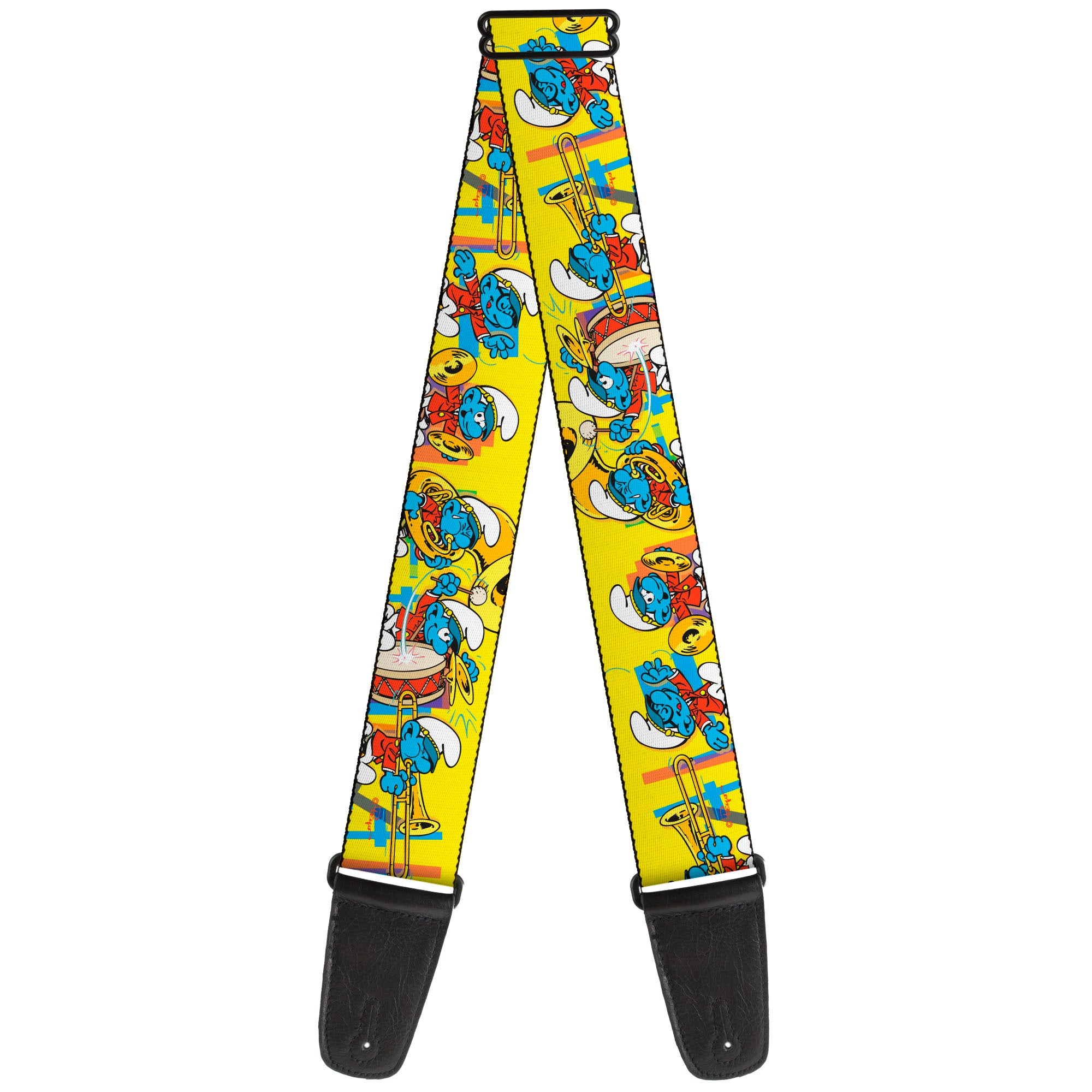 Guitar Strap - The Smurfs Carnival Party Band Line Yellow Guitar Straps The Smurfs