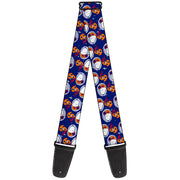 Guitar Strap - Peanuts Astronaut Snoopy Walking Pose Scattered Blue/Orange Guitar Straps Peanuts