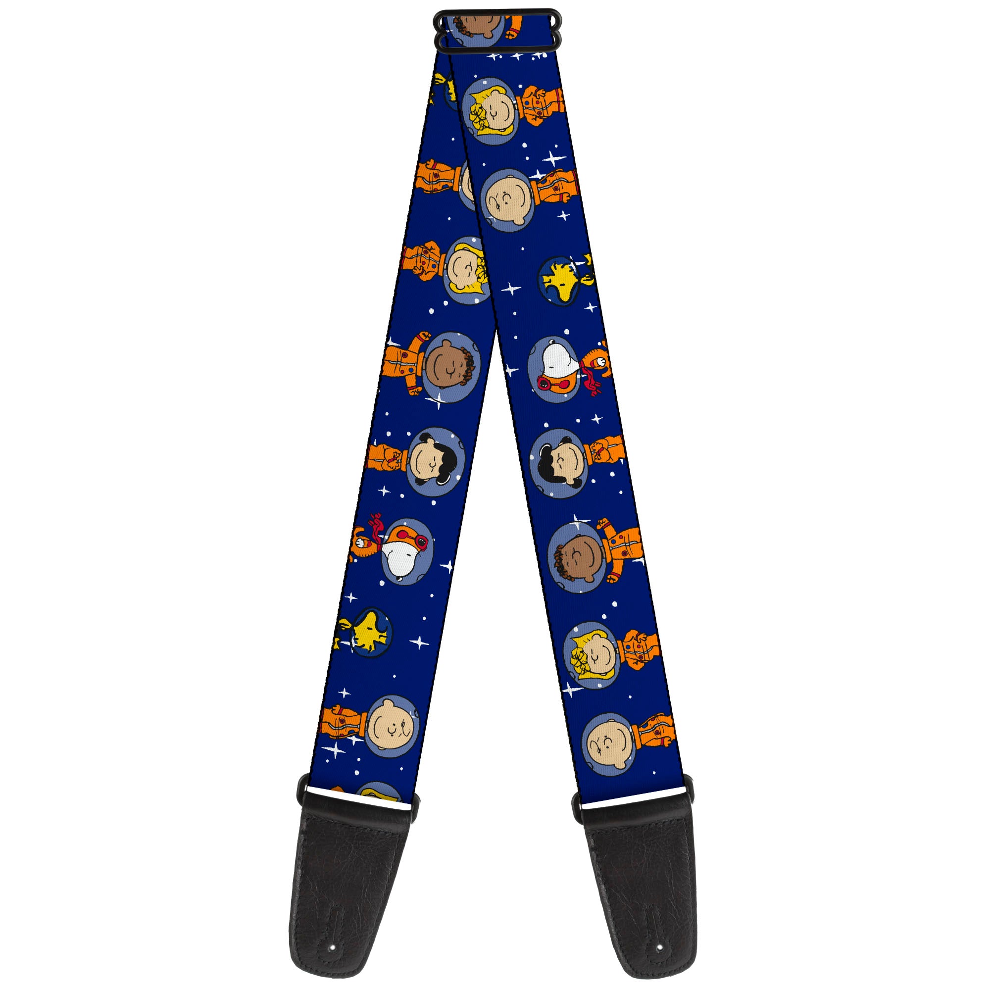 Guitar Strap - Peanuts Gang Astronauts Standing Poses Stars Blue/White Guitar Straps Peanuts