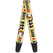 Guitar Strap - Peanuts Snoopy FLY BOY TOP DOG Flying Ace Yellow/Blue/Red Guitar Straps Peanuts