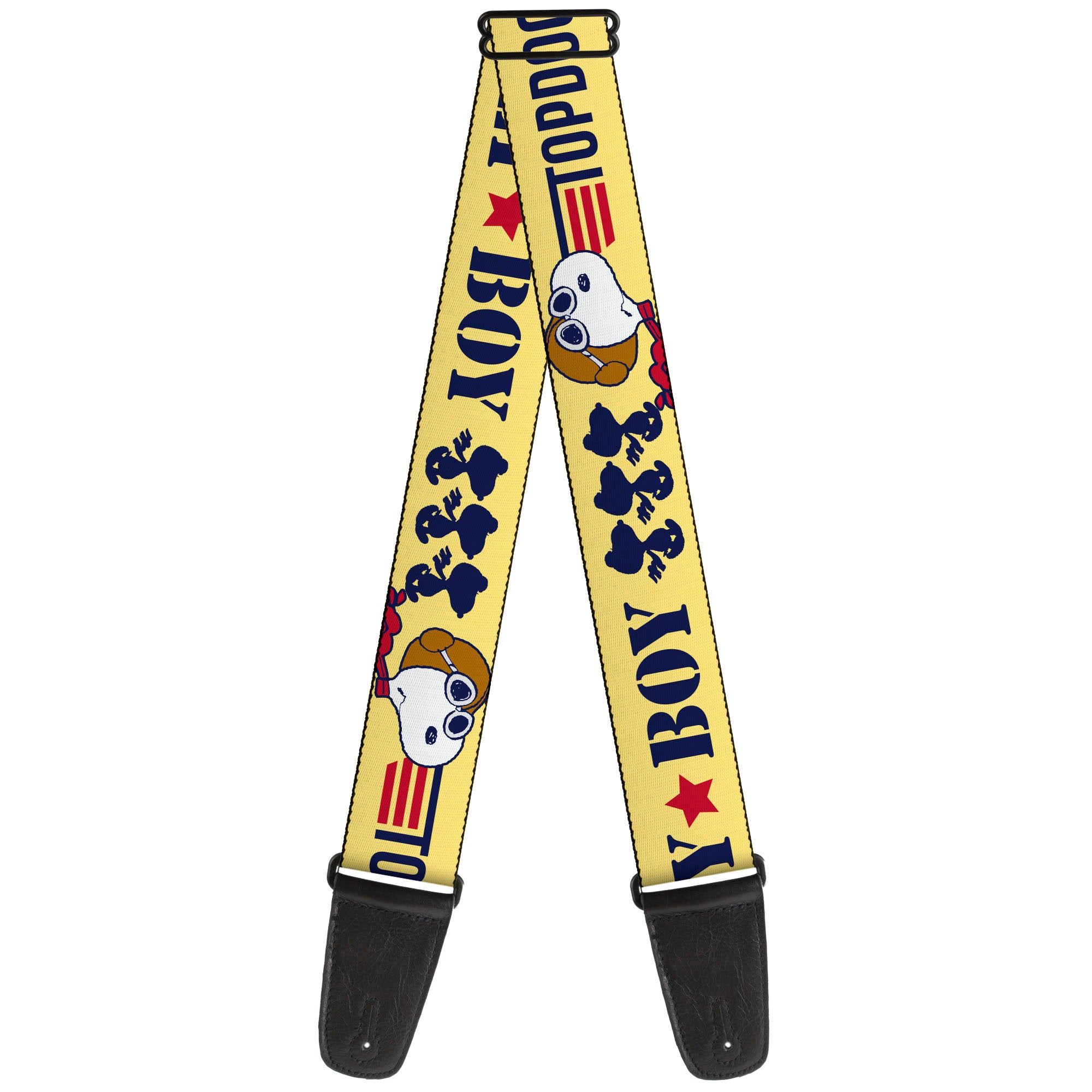 Guitar Strap - Peanuts Snoopy FLY BOY TOP DOG Flying Ace Yellow/Blue/Red Guitar Straps Peanuts