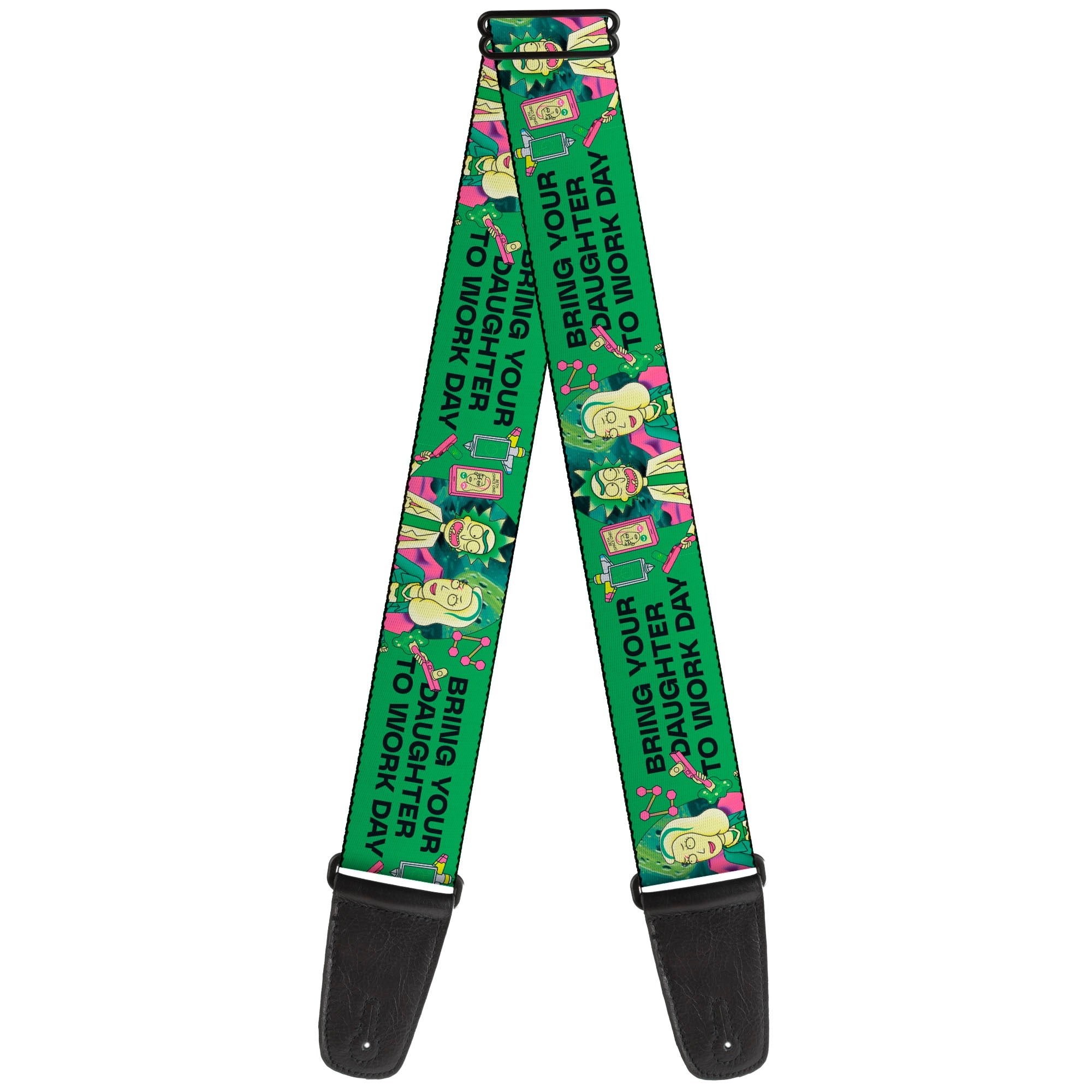 Guitar Strap - Rick with Beth BRING YOUR DAUGHTER TO WORK DAY Pose Greens Guitar Straps Rick and Morty