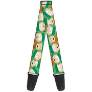 Guitar Strap - South Park Kyle Expressions Scattered Green Guitar Straps South Park
