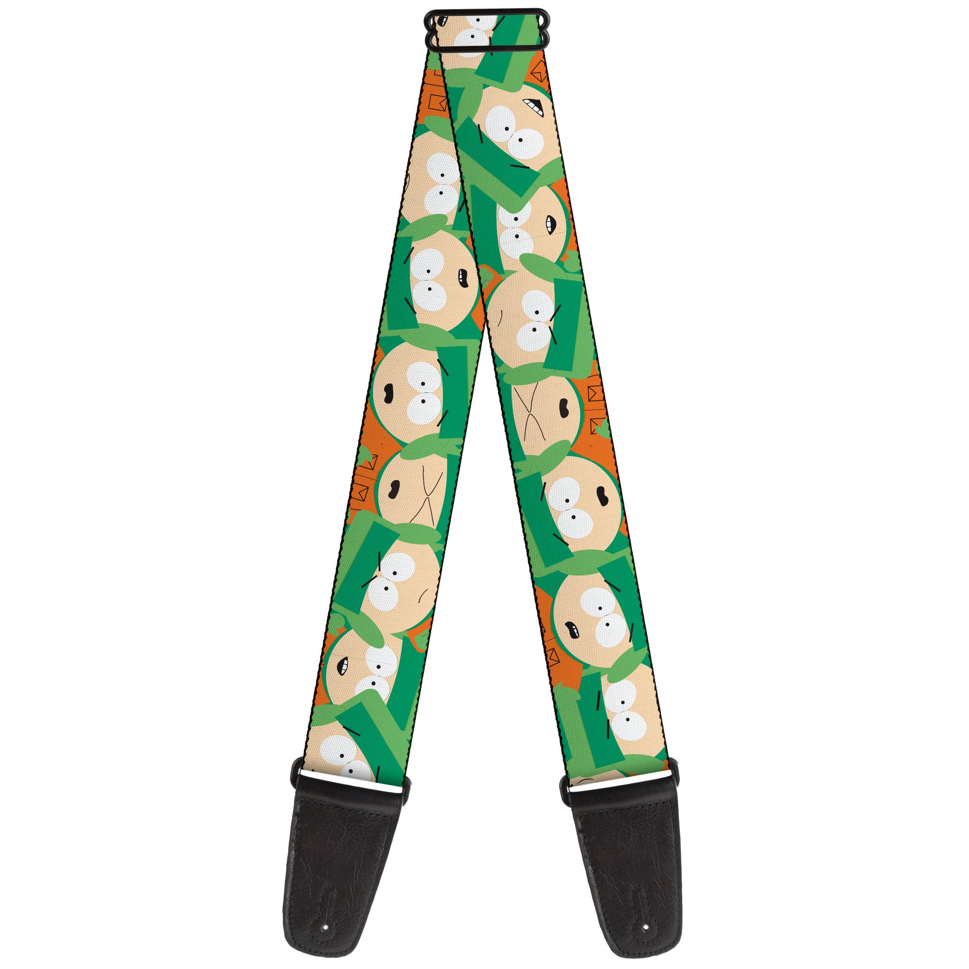 Guitar Strap - South Park Kyle Expressions Scattered Green Guitar Straps South Park