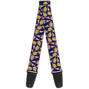 Guitar Strap - Patrick Starfish Pose Scattered Purple Guitar Straps SpongeBob SquarePants
