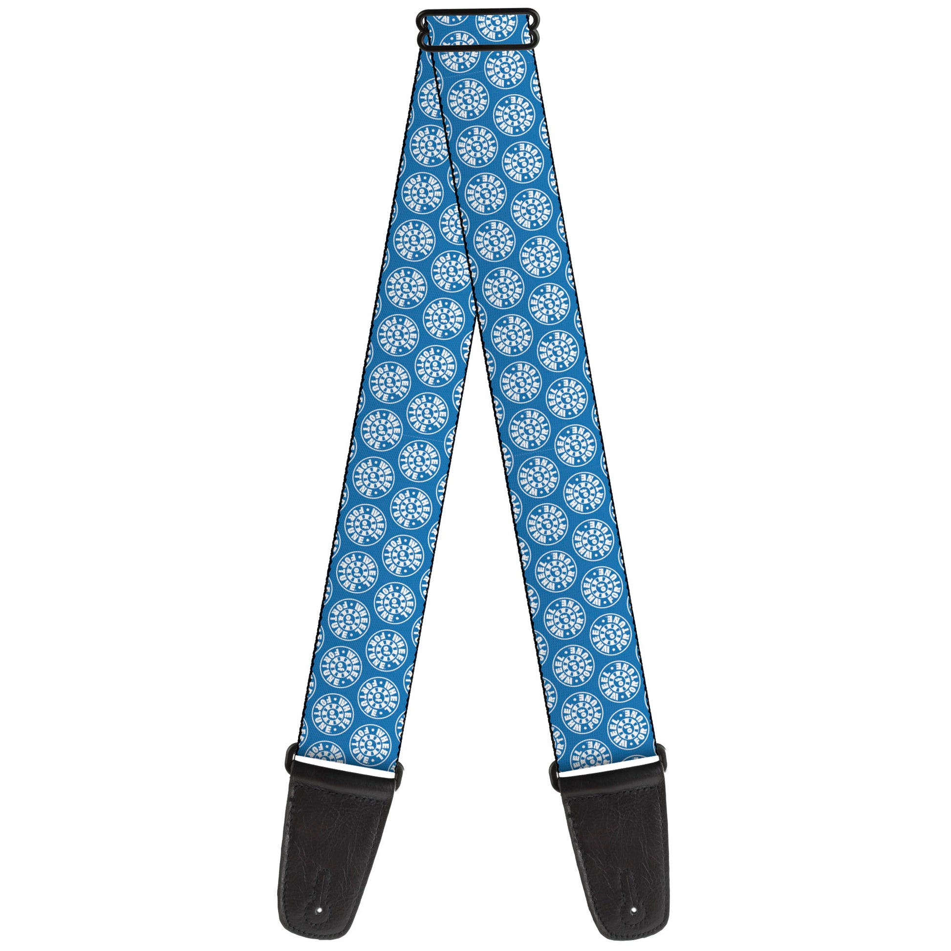 Guitar Strap - WHEEL OF FORTUNE Monogram Logo Blue/White Guitar Straps Wheel of Fortune