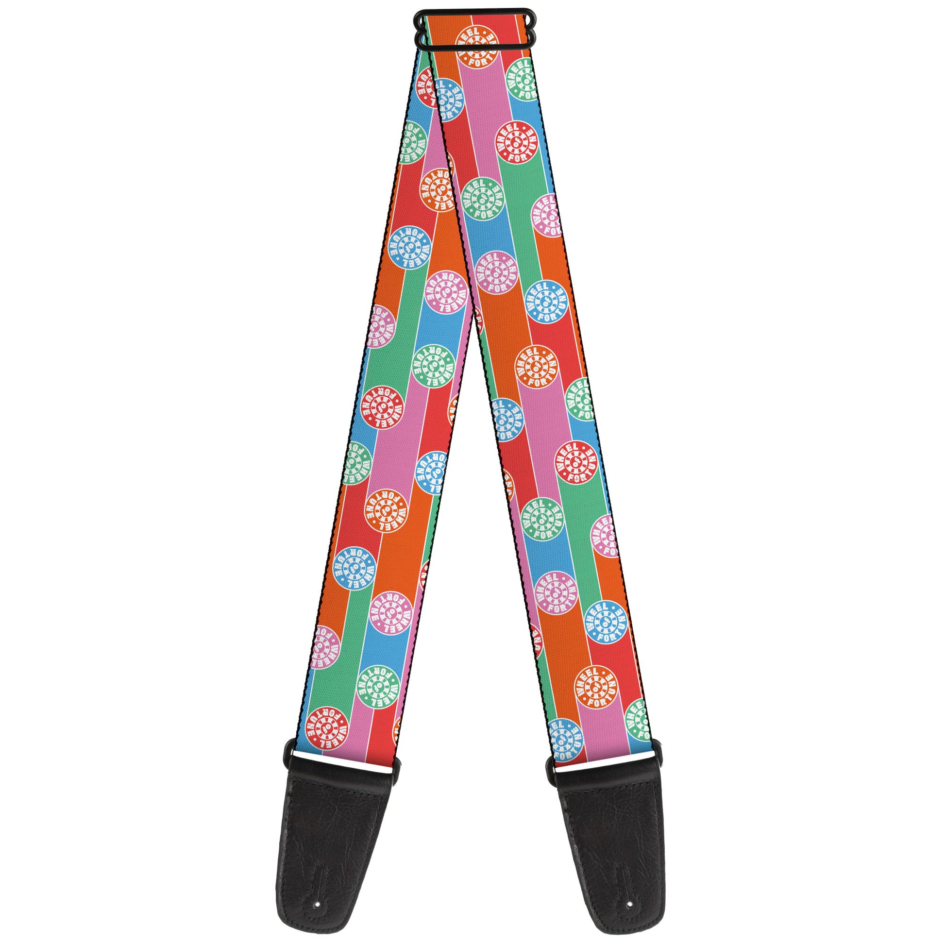 Guitar Strap - WHEEL OF FORTUNE Wheels Collage Multi Color Guitar Straps Wheel of Fortune