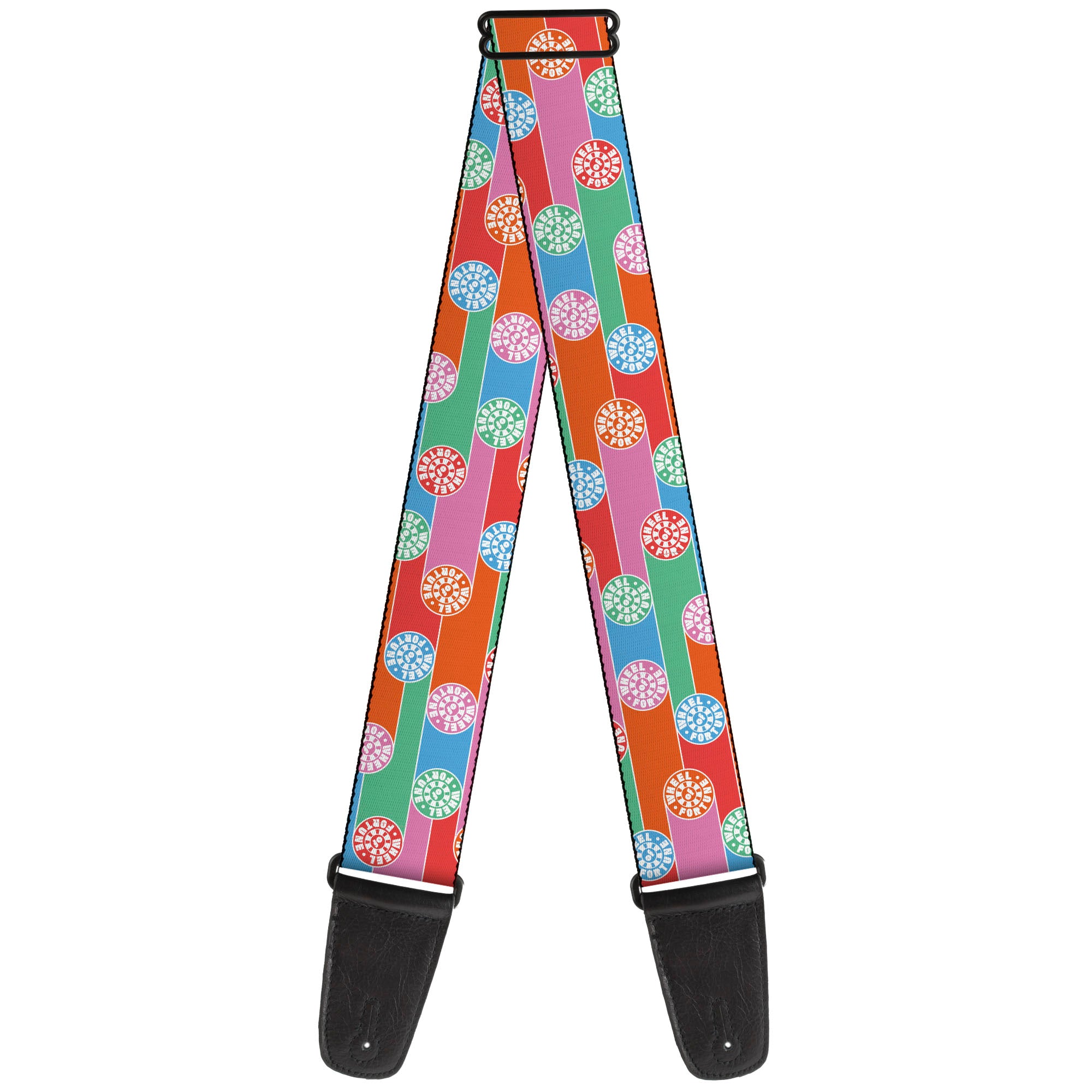 Guitar Strap - WHEEL OF FORTUNE Wheels Collage Multi Color Guitar Straps Wheel of Fortune