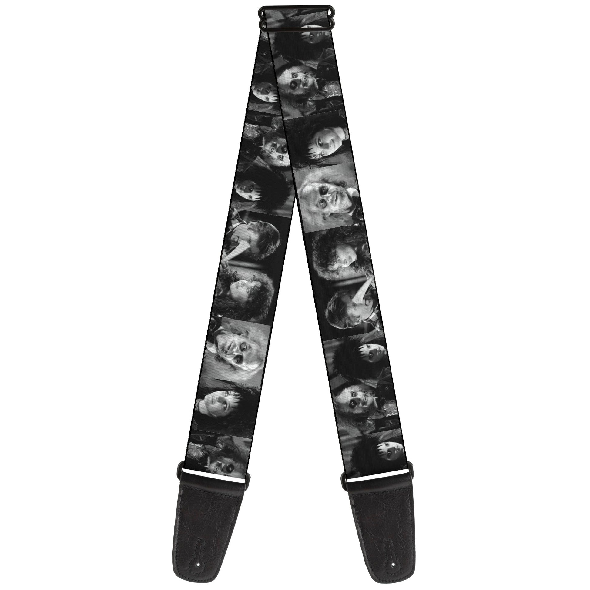 Guitar Strap - Beetlejuice Character Face Blocks Black/White Guitar Straps Beetlejuice
