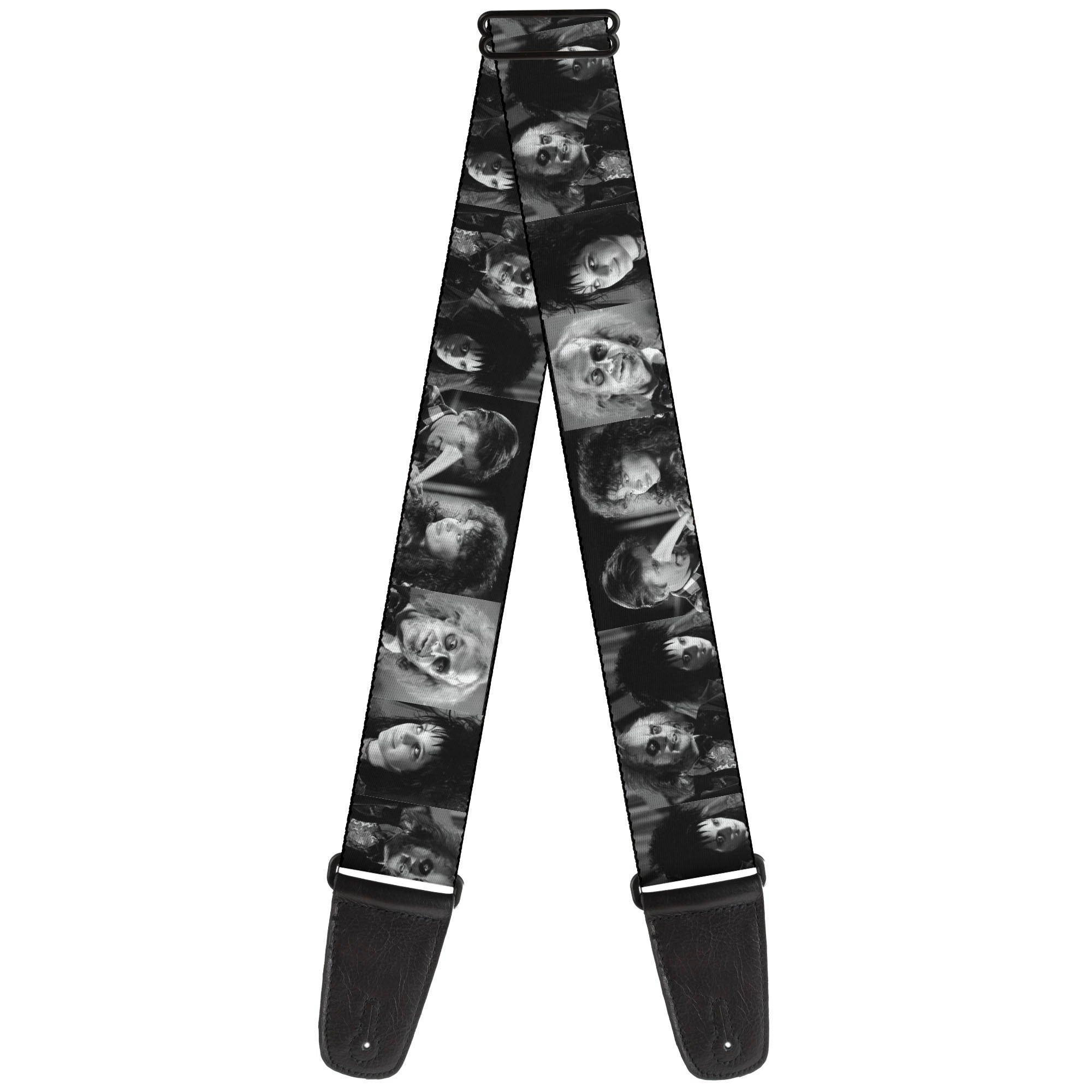 Guitar Strap - Beetlejuice Character Face Blocks Black/White Guitar Straps Beetlejuice