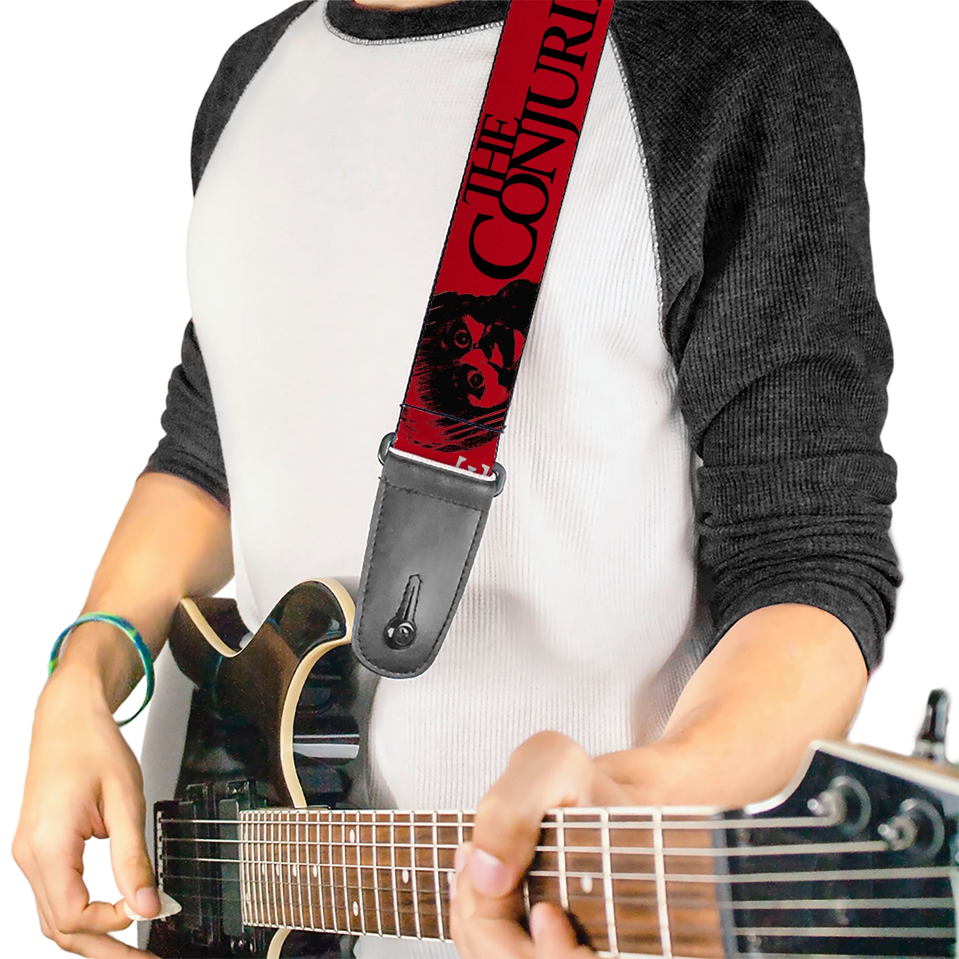 Guitar Strap - THE CONJURING EVIL LOVES INNOCENCE Annabelle Red/Black/White Guitar Straps The Conjuring