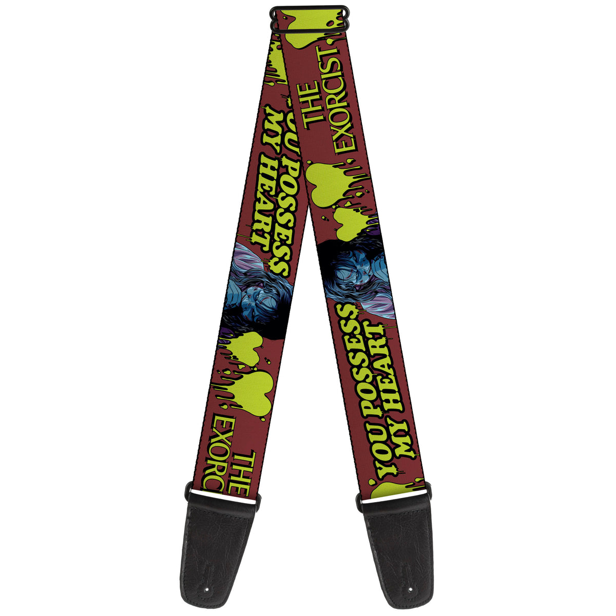 Guitar Strap - THE EXORCIST Regan YOU POSSESS MY HEART Pose Red/Yellow Guitar Straps The Exorcist