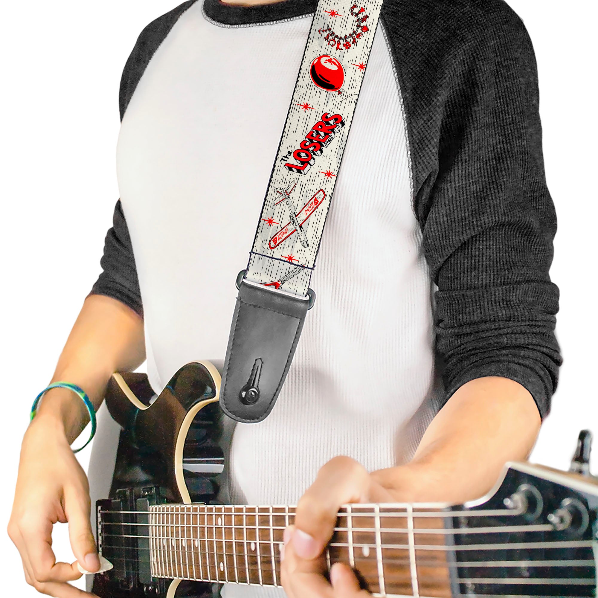 Guitar Strap - IT Welcome to Derry Icons Collage White/Black/Red Guitar Straps IT