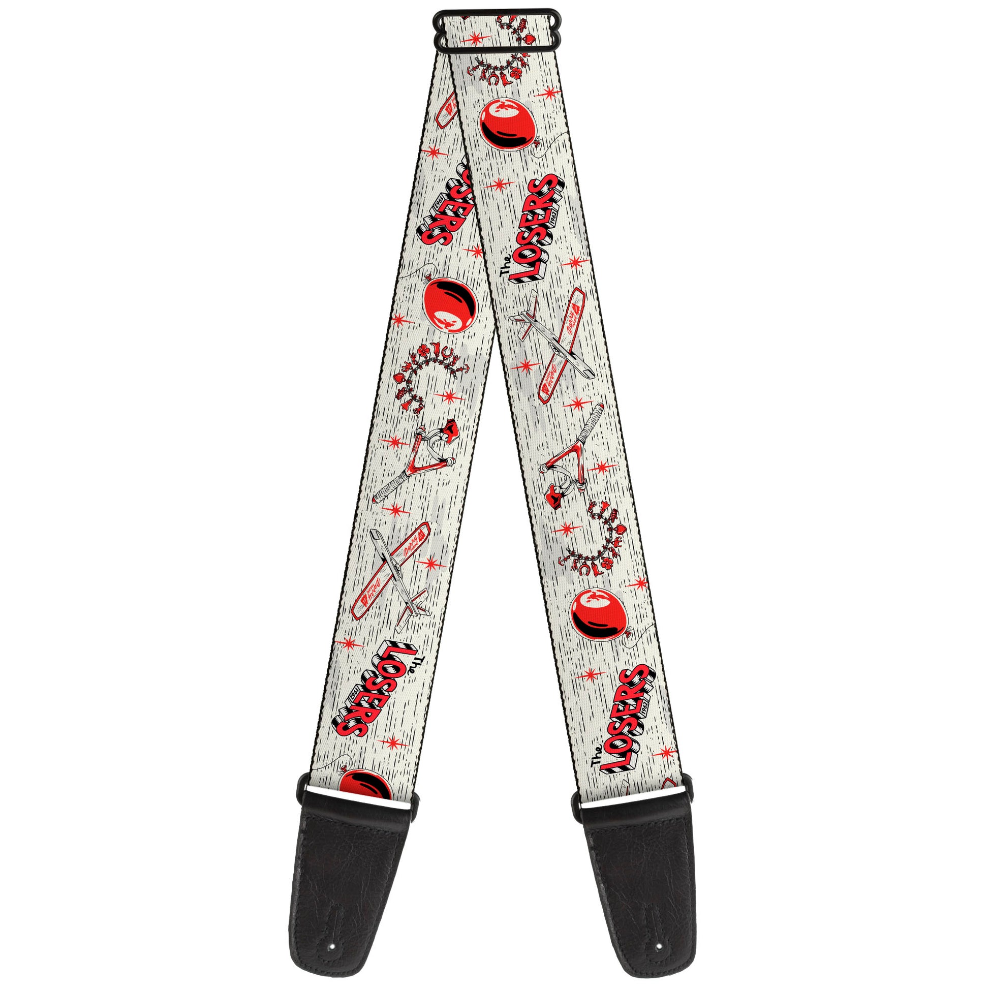 Guitar Strap - IT Welcome to Derry Icons Collage White/Black/Red Guitar Straps IT