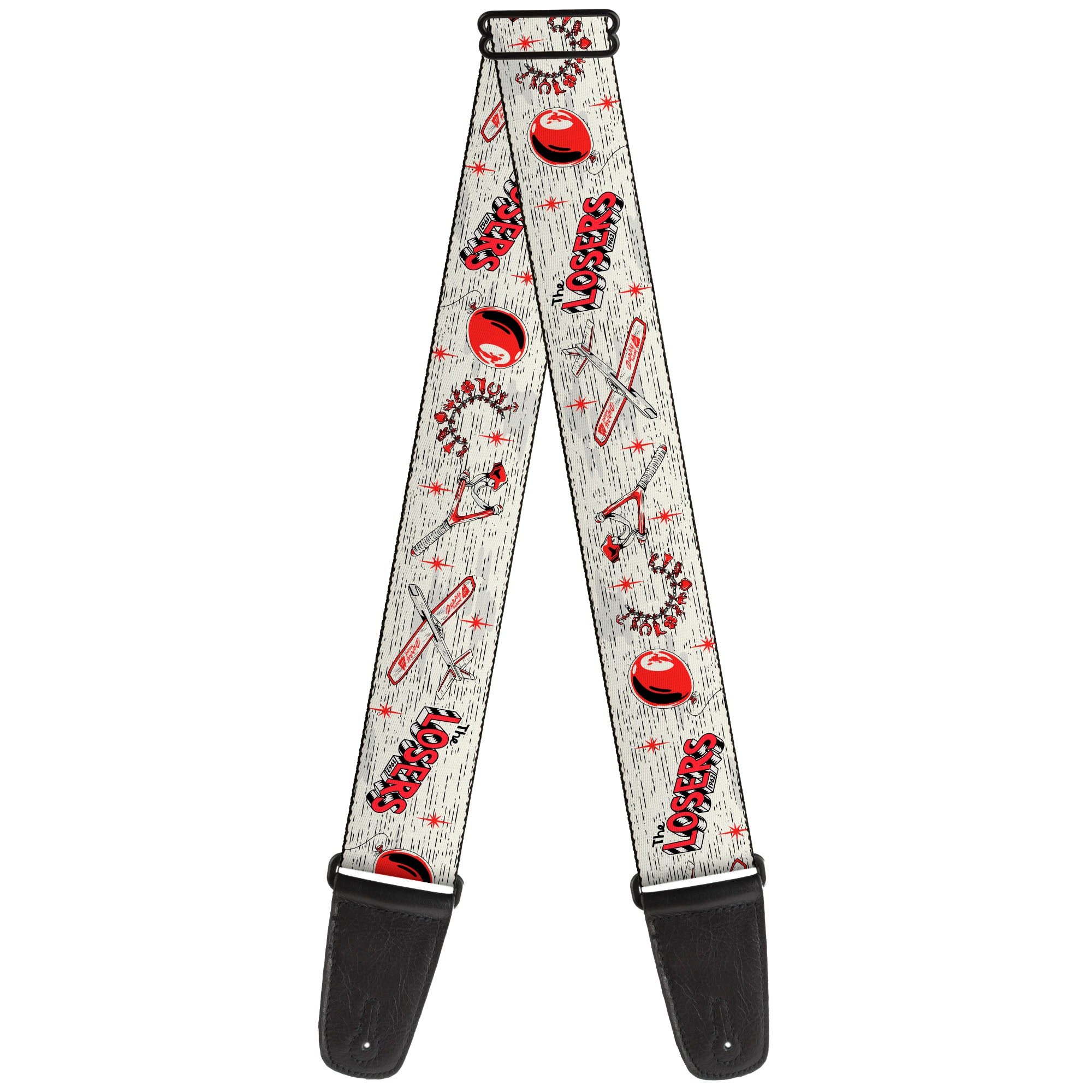 Guitar Strap - IT Welcome to Derry Icons Collage White/Black/Red Guitar Straps IT