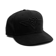 Snapback Hat - Buckle-Down Wings Logo Black on Black Embroidery Hats Buckle-Down