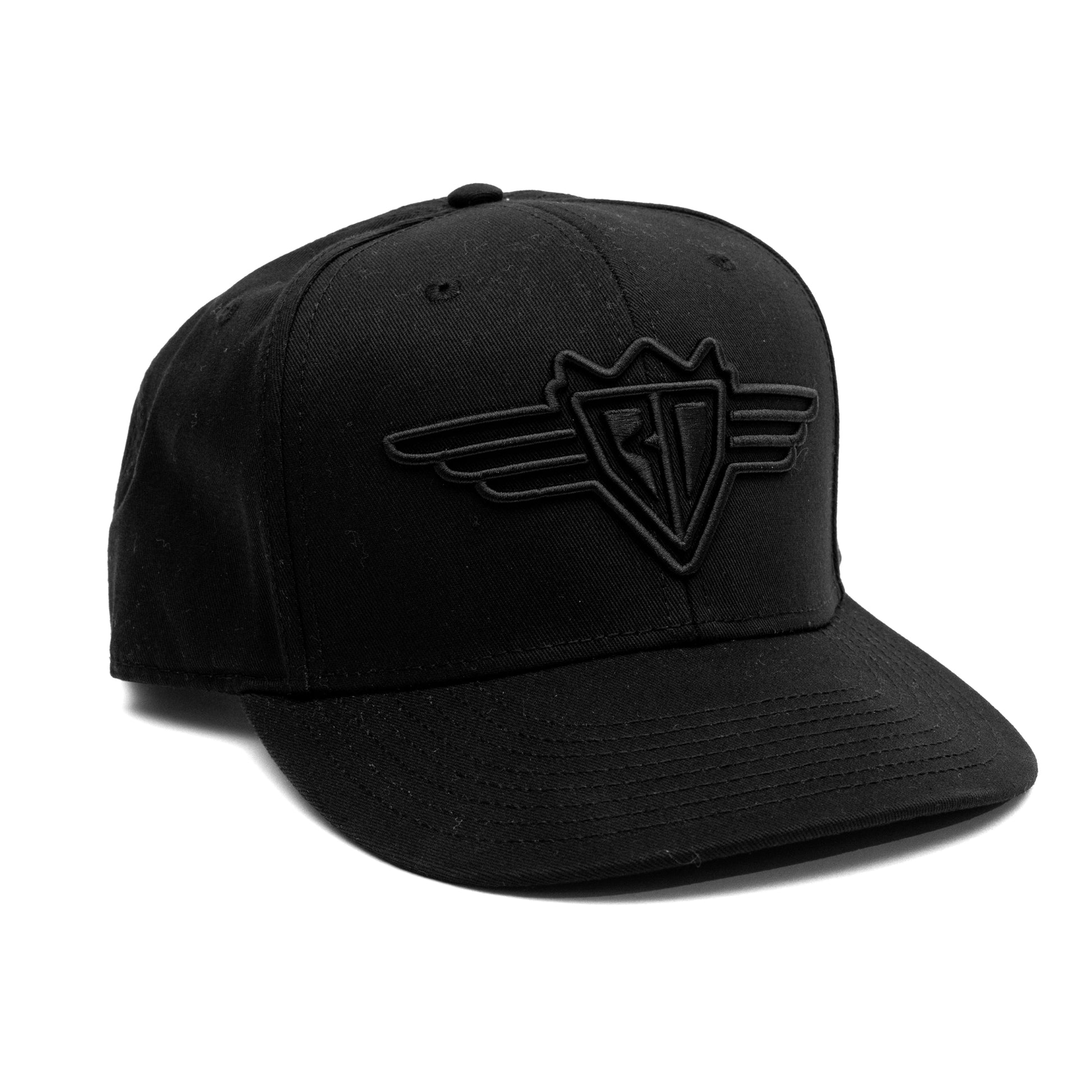 Snapback Hat - Buckle-Down Wings Logo Black on Black Embroidery Hats Buckle-Down