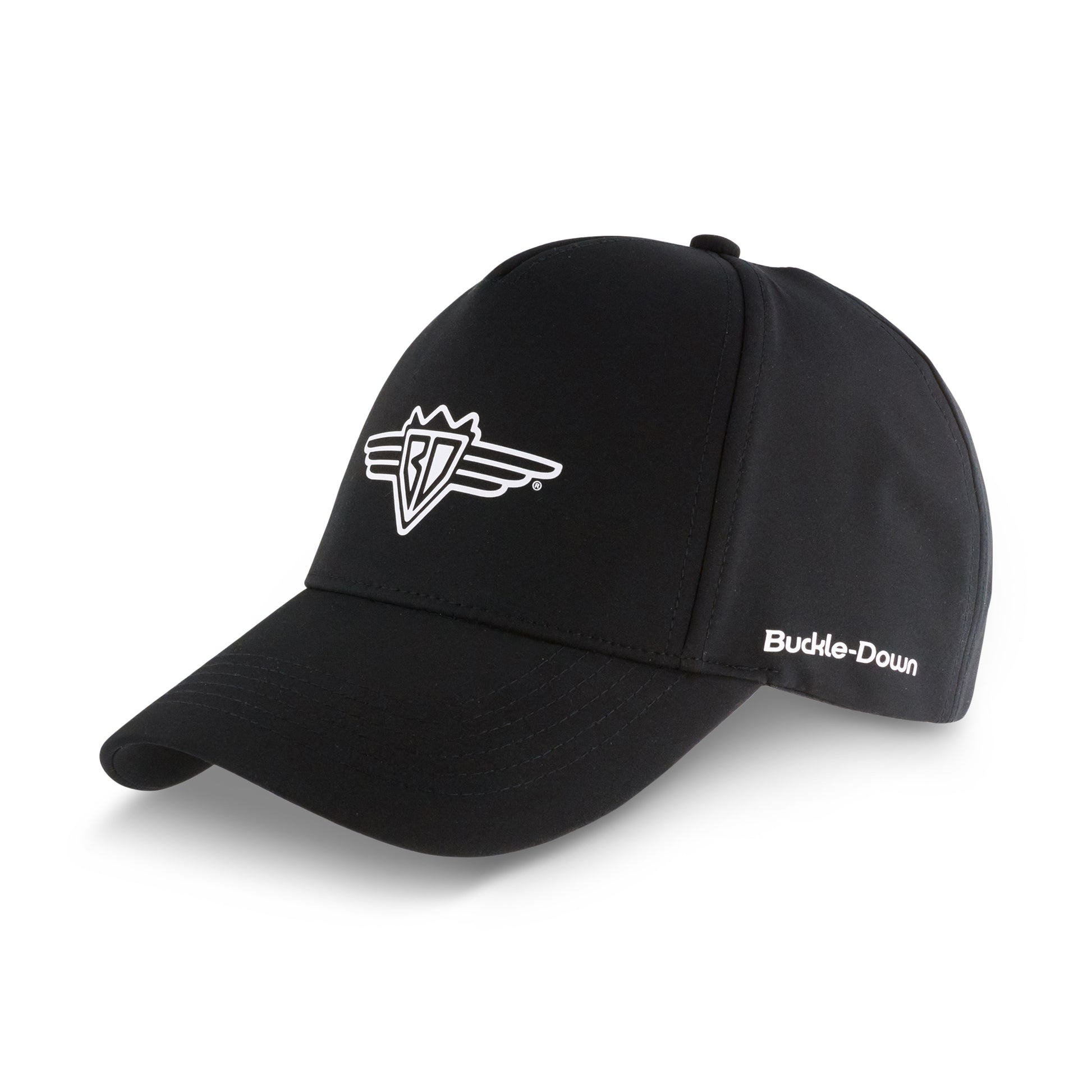 Velcro Back - Buckle-Down Wings Logo Black with White Print Hats Buckle-Down