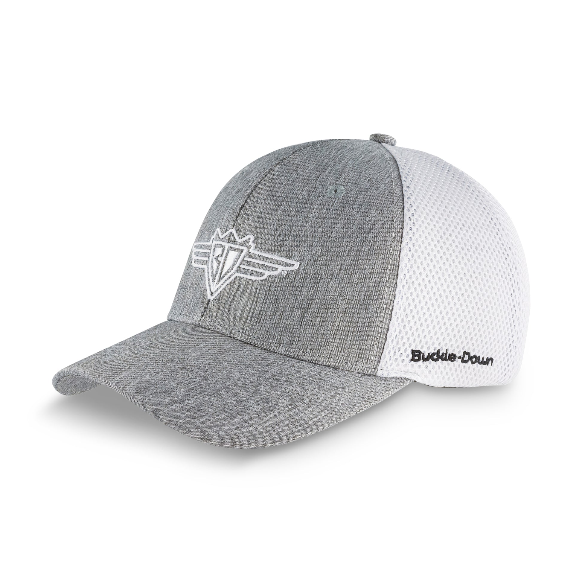 Snapback Hat - Buckle-Down Wings Logo Heather Gray with White Embroidery Hats Buckle-Down