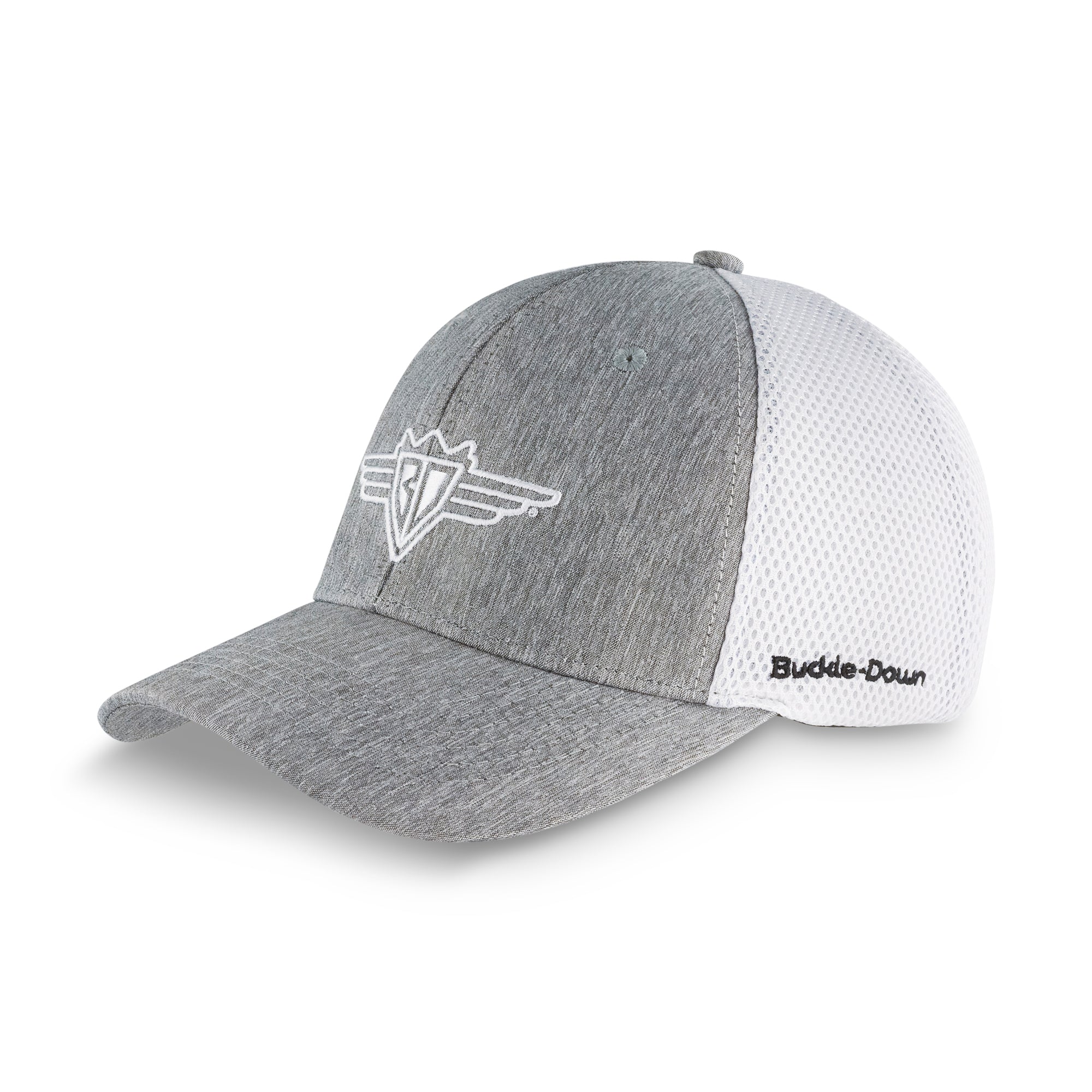 Snapback Hat - Buckle-Down Wings Logo Heather Gray with White Embroidery Hats Buckle-Down