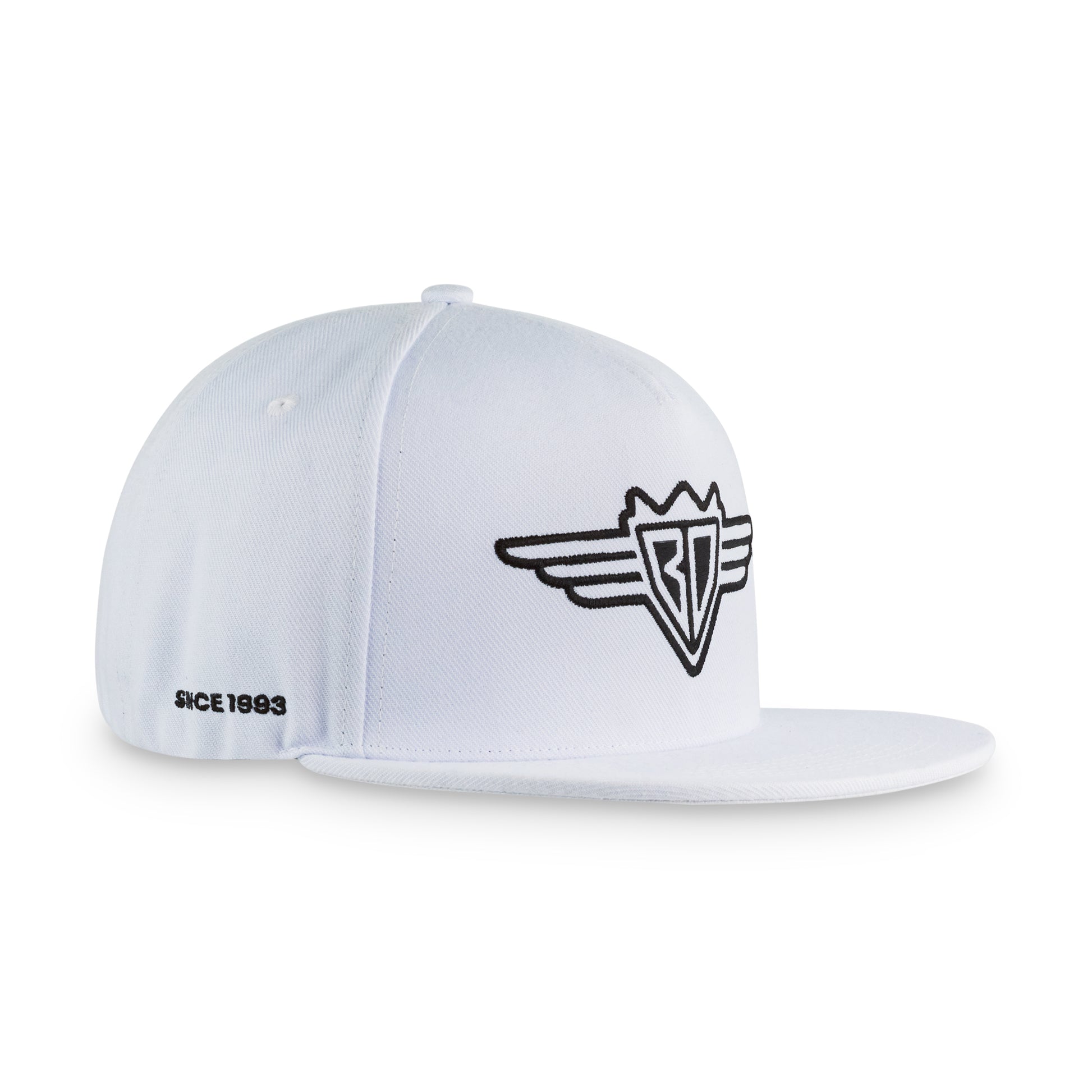 Fitted Hat - Buckle-Down Wings Logo White with Black Embroidery Hats Buckle-Down