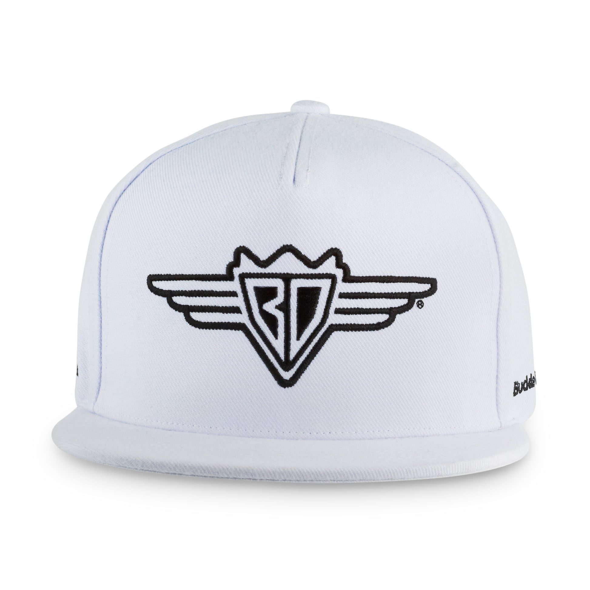 Fitted Hat - Buckle-Down Wings Logo White with Black Embroidery Hats Buckle-Down