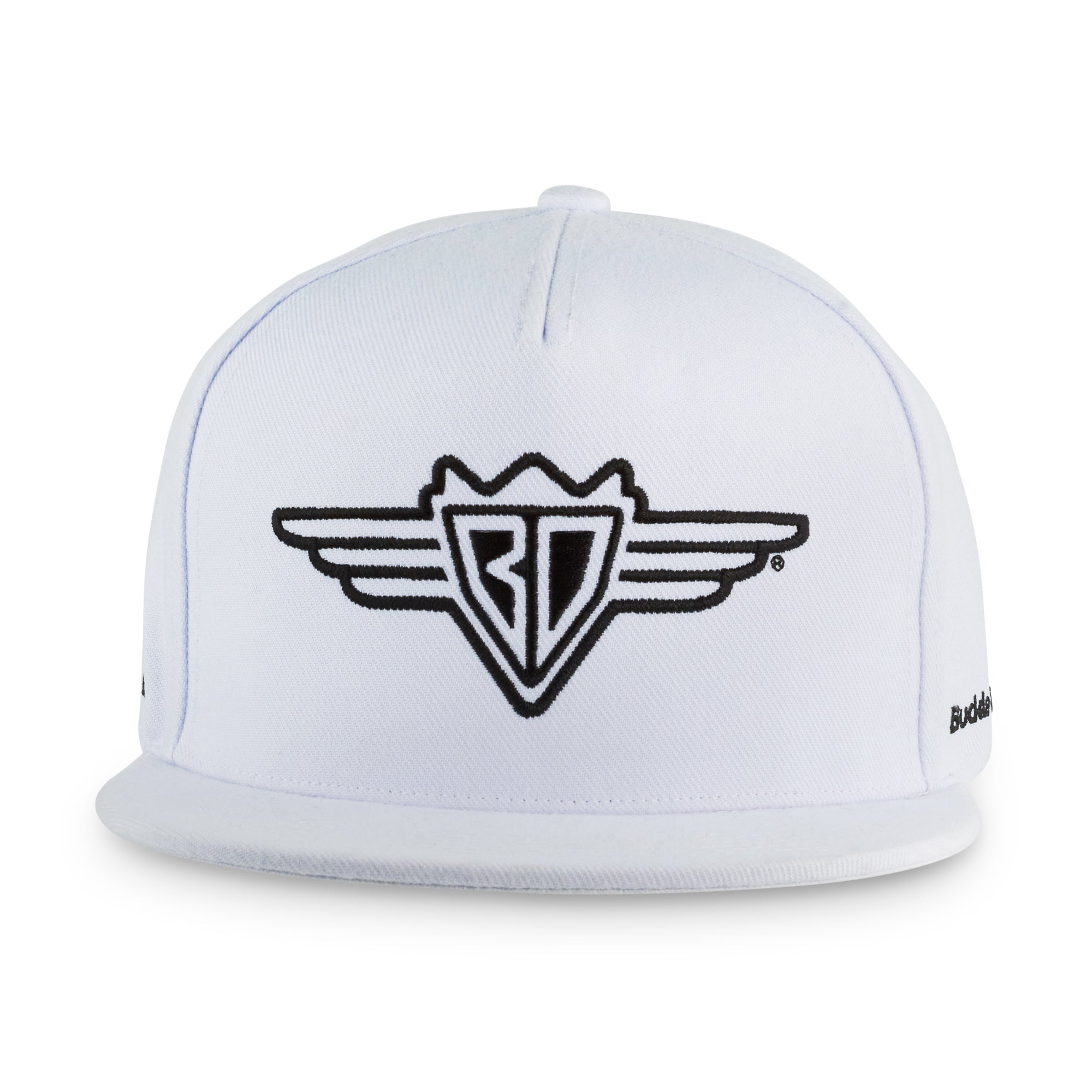 Fitted Hat - Buckle-Down Wings Logo White with Black Embroidery