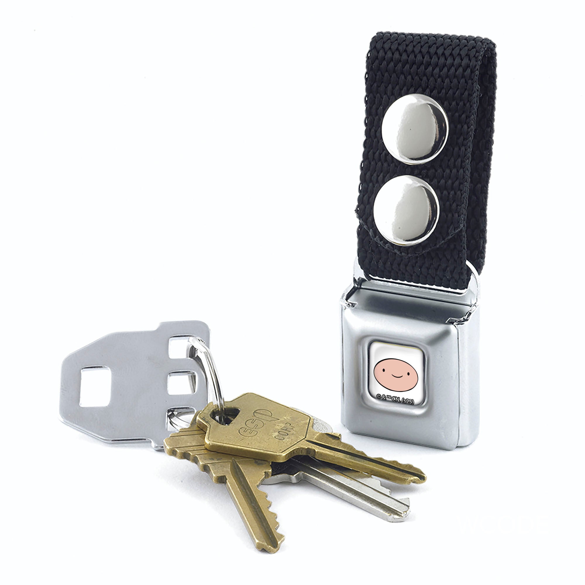 Keychain - Adventure Time Finn Face Close-Up Full Color White Keychains Adventure Time