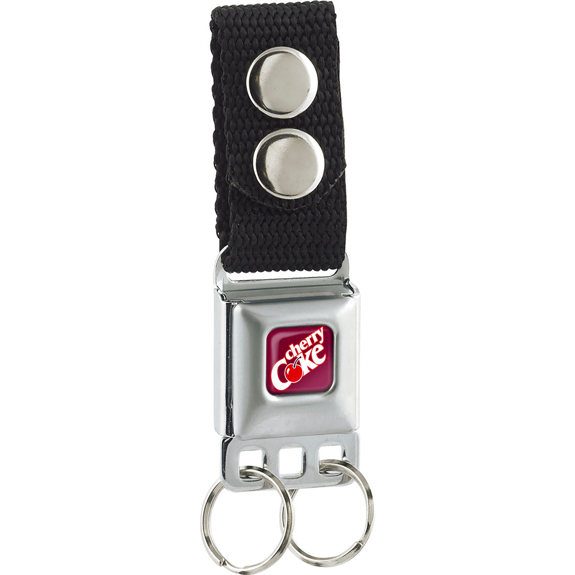 Keychain - CHERRY COKE Logo Full Color Burgundy Keychains Coca-Cola