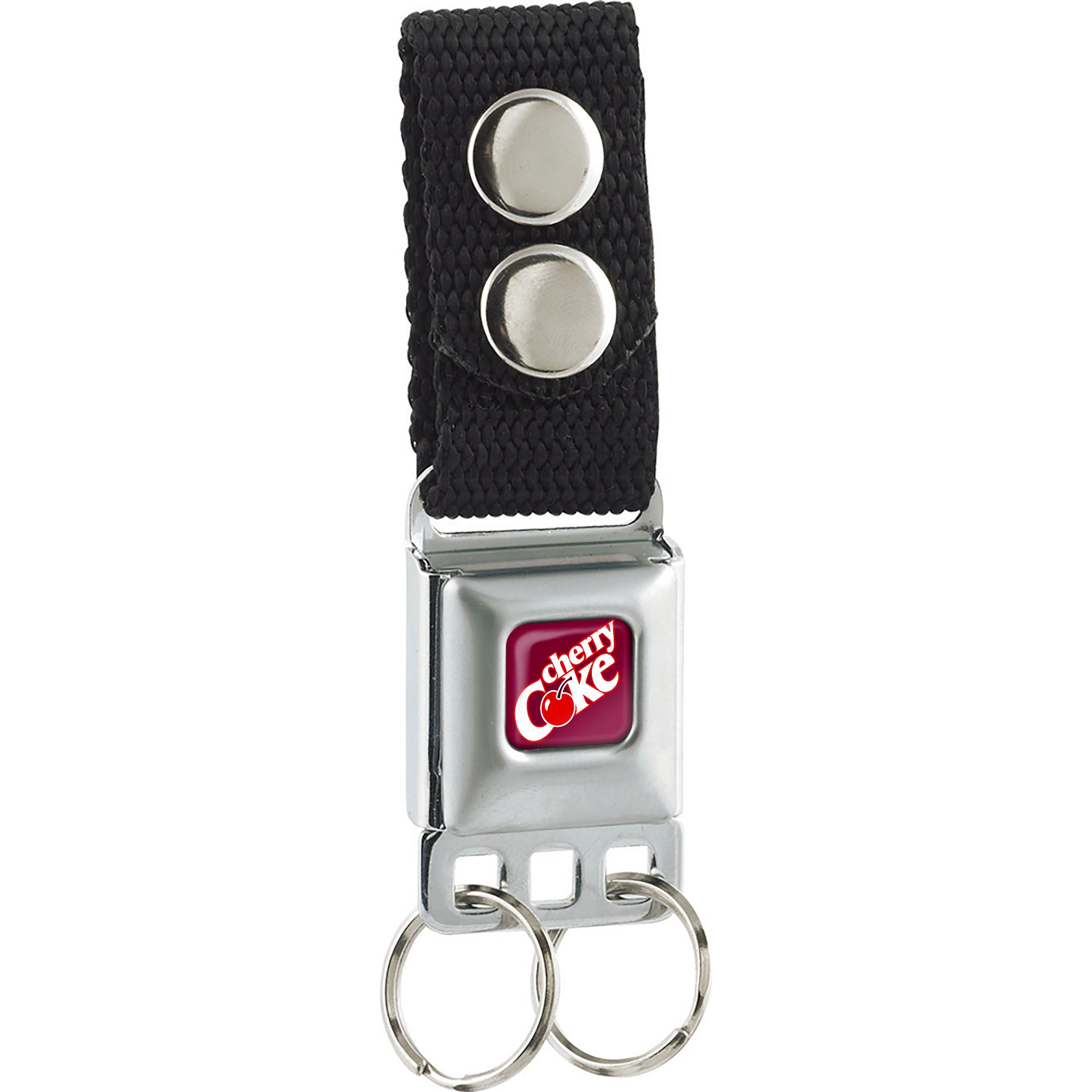 Keychain - CHERRY COKE Logo Full Color Burgundy Keychains Coca-Cola