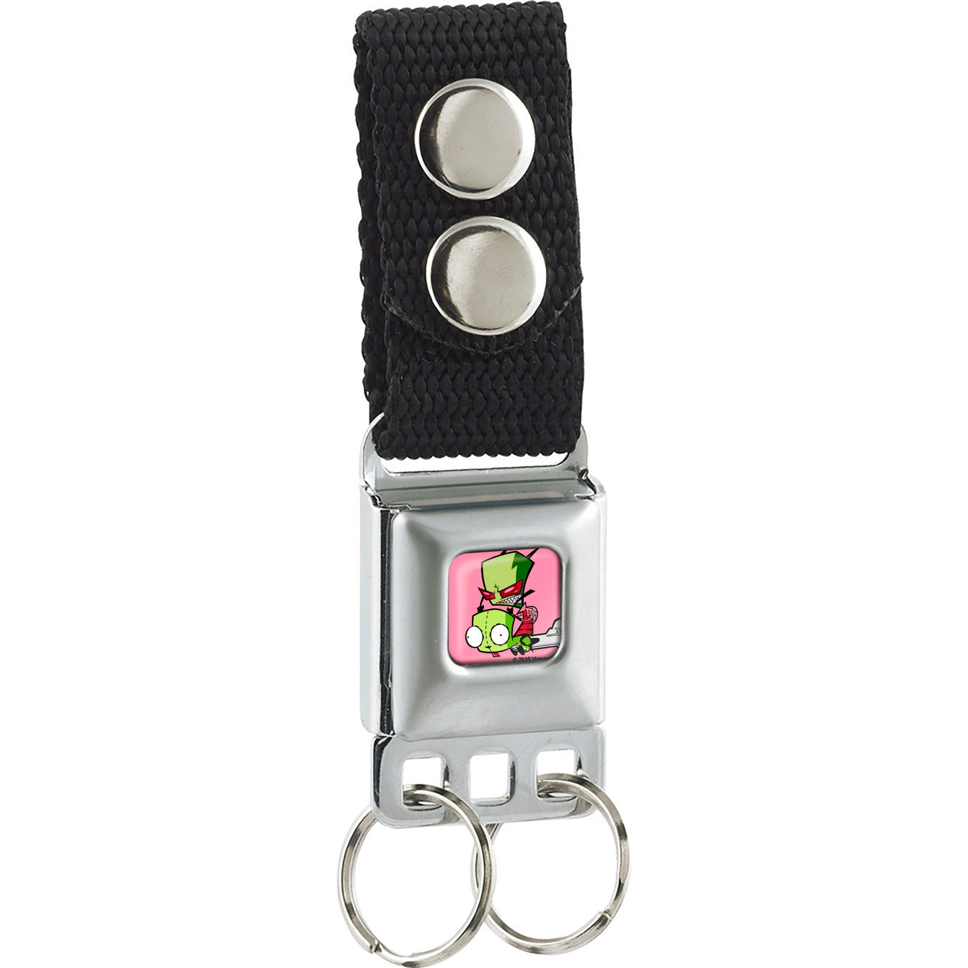 Keychain - Invader Zim and GIR Dog Costume Pose Full Color Pink Keychains Invader Zim