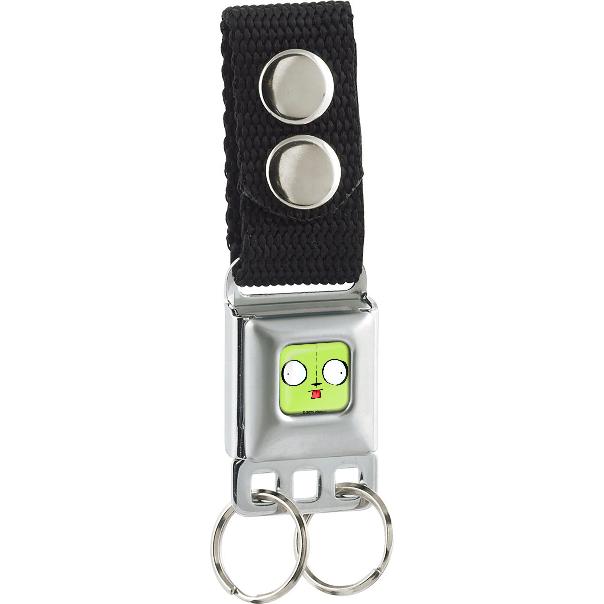 Keychain - Invader GIR Face Close-Up Full Color Green Keychains Invader Zim