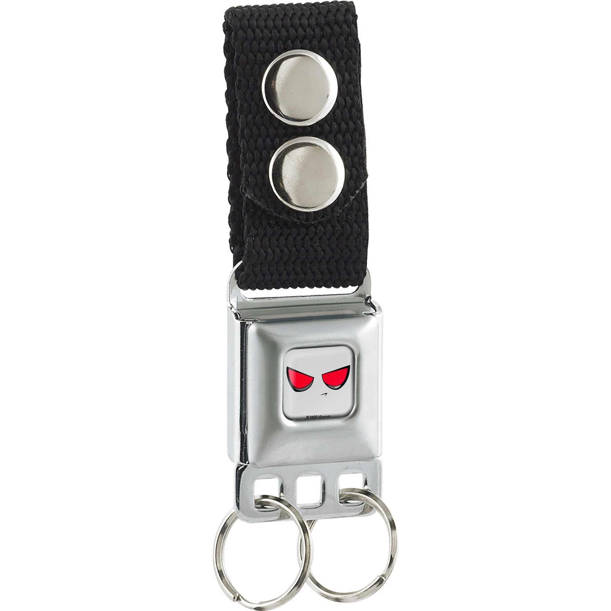 Keychain - Invader GIR Red Eyes Face Close-Up Full Color Gray Keychains Invader Zim