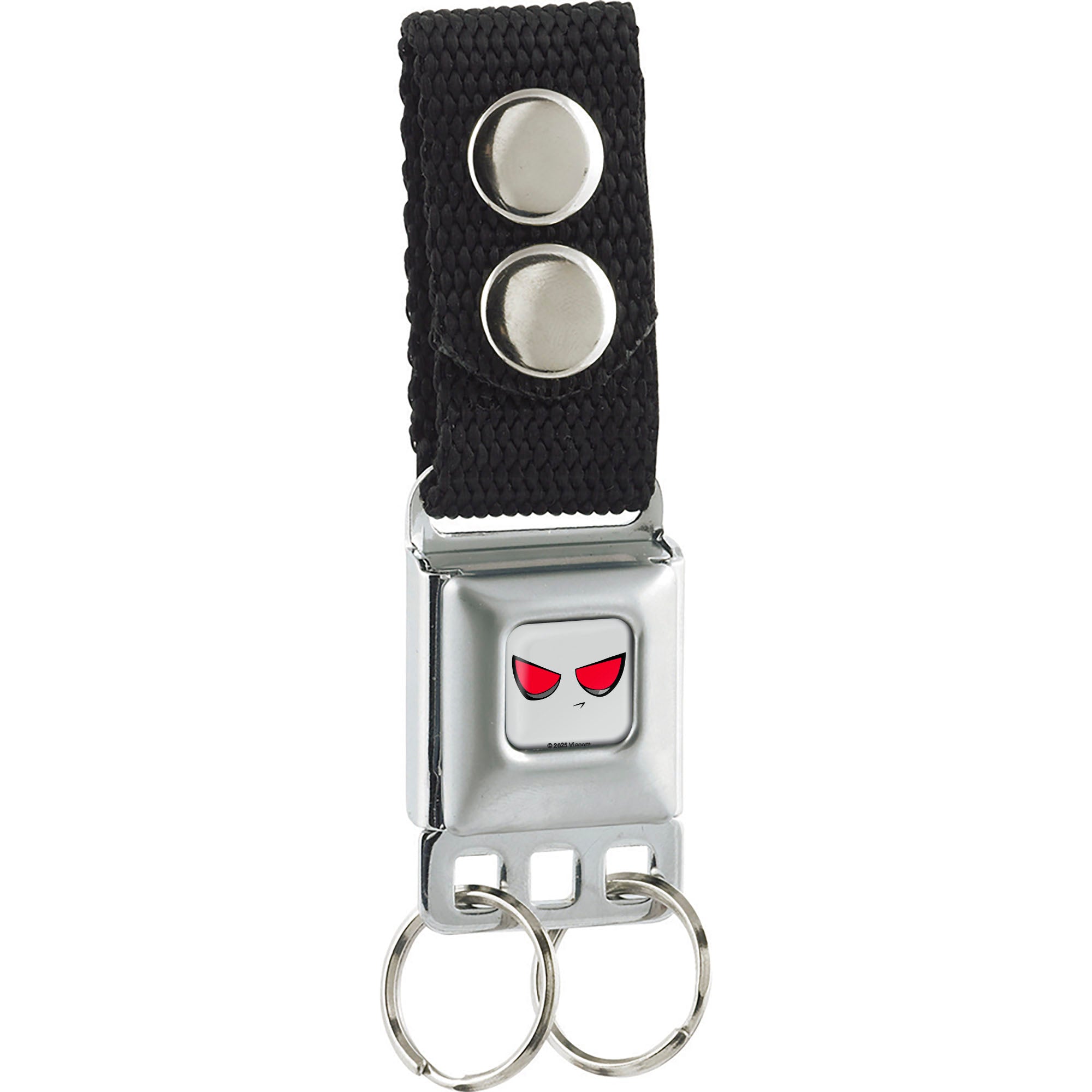 Keychain - Invader GIR Red Eyes Face Close-Up Full Color Gray Keychains Invader Zim