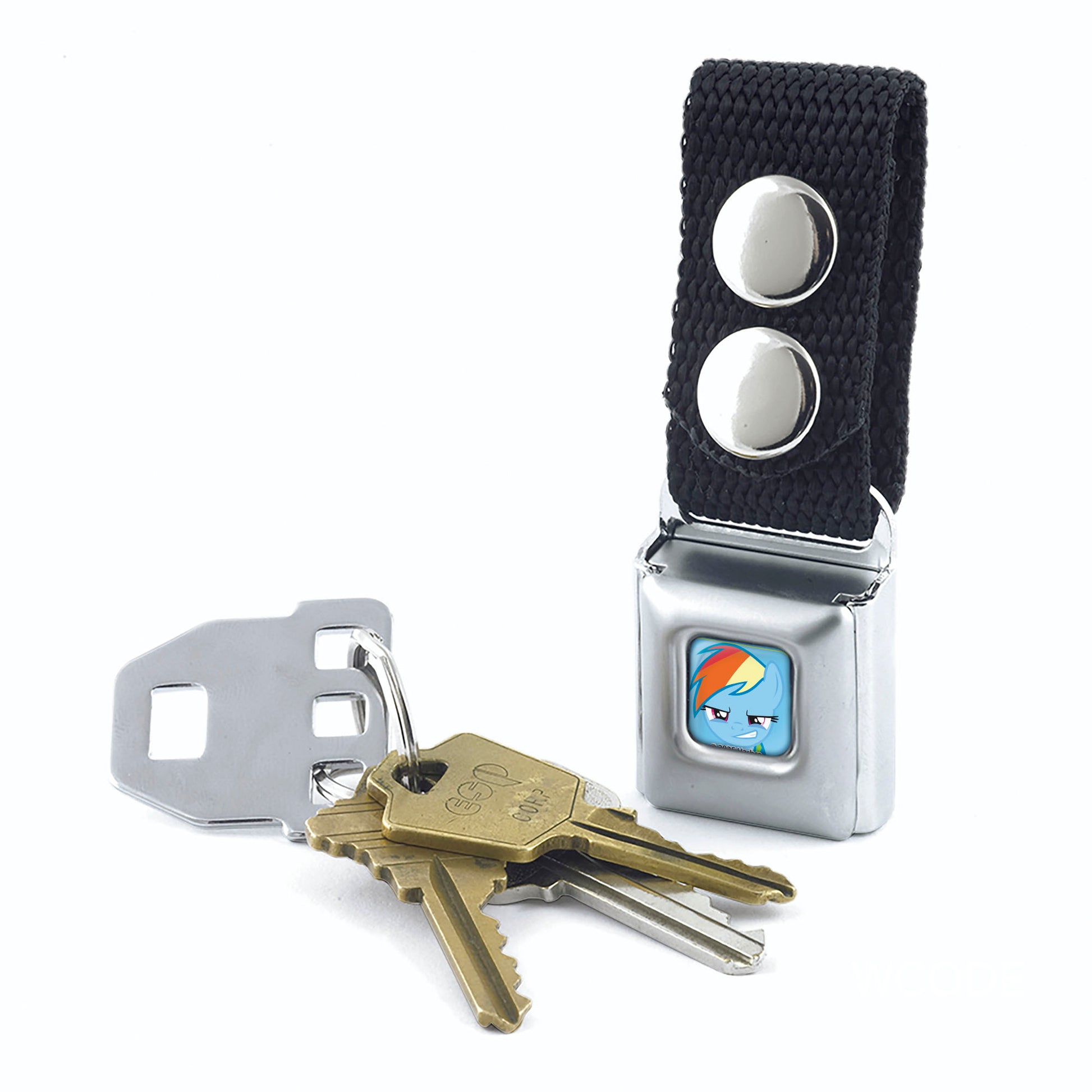 Keychain - My Little Pony Rainbow Dash Face Close-Up Full Color Blue Keychains Hasbro