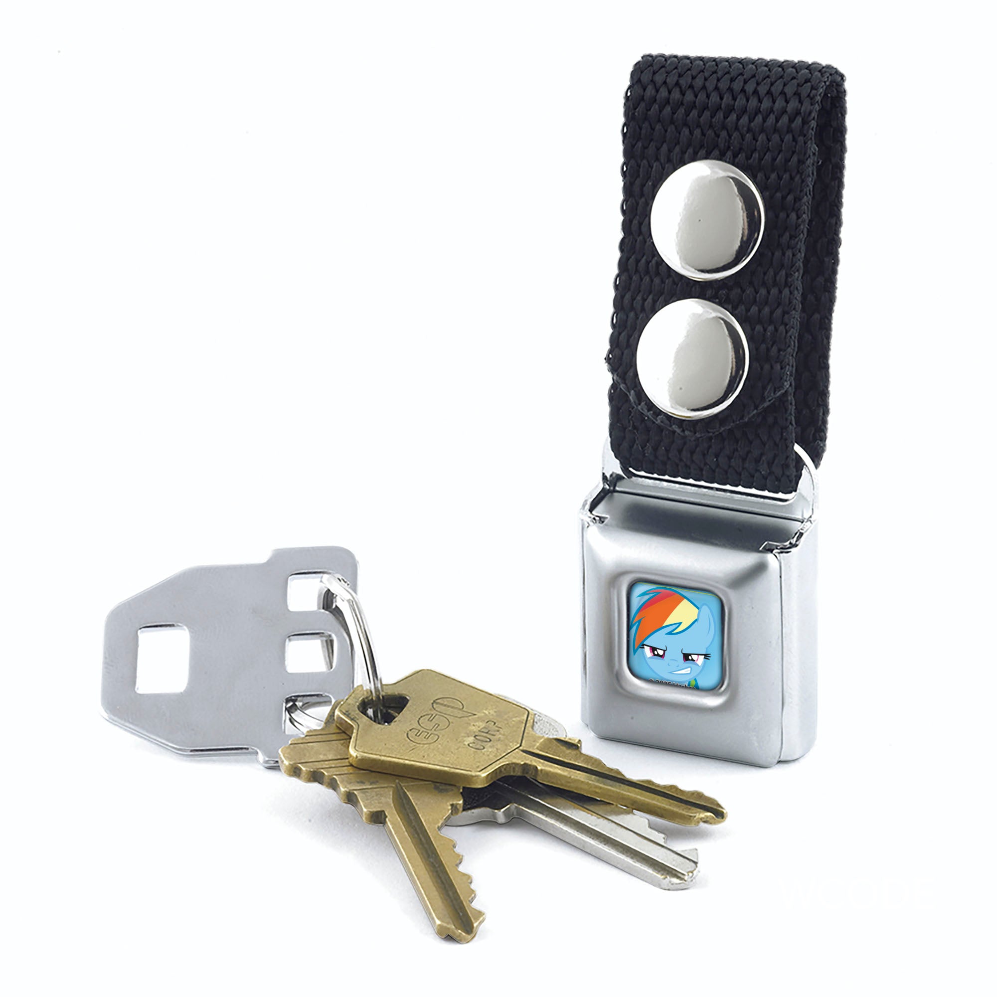 Keychain - My Little Pony Rainbow Dash Face Close-Up Full Color Blue Keychains Hasbro