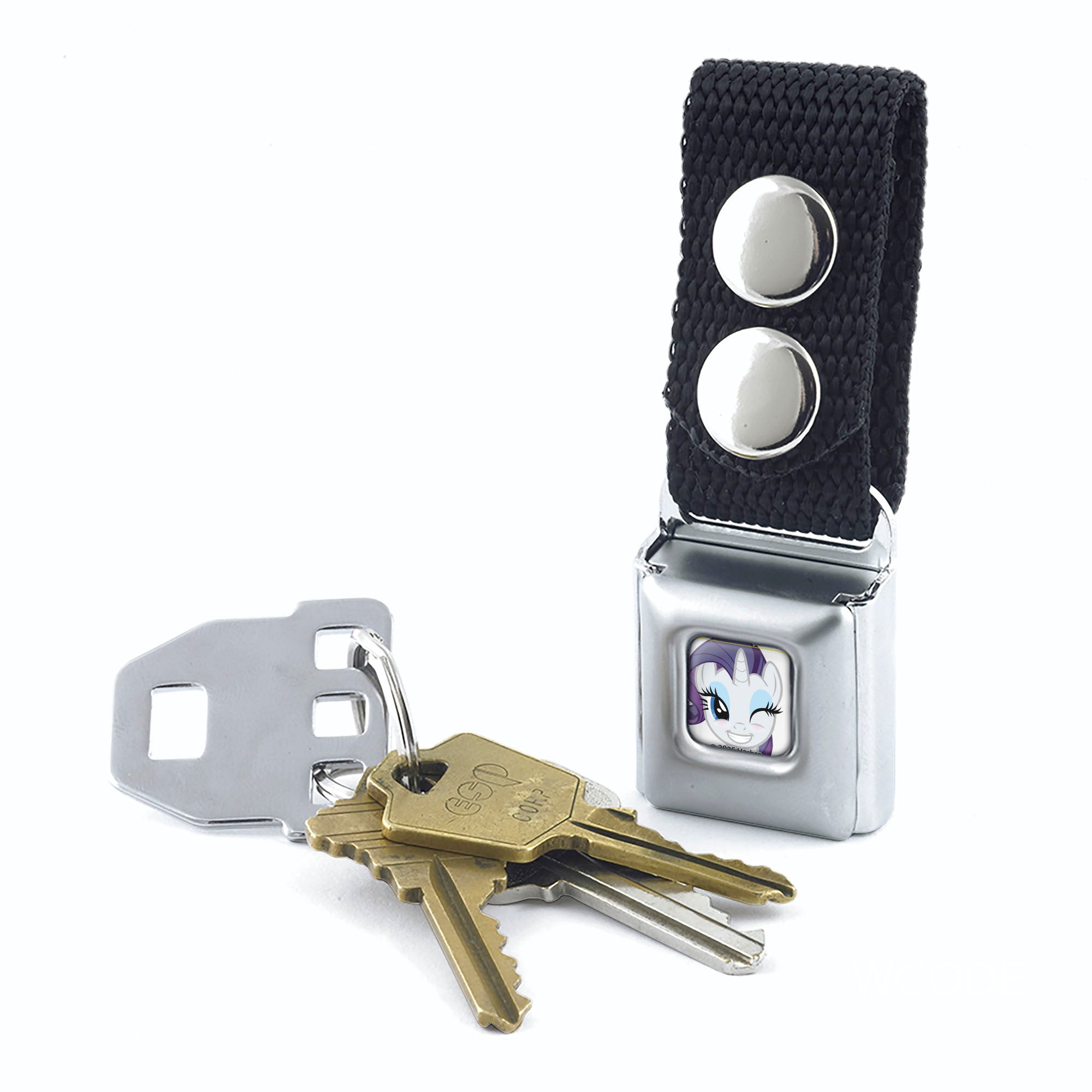 Keychain - My Little Pony Rarity Face Close-Up Full Color Gray Keychains Hasbro