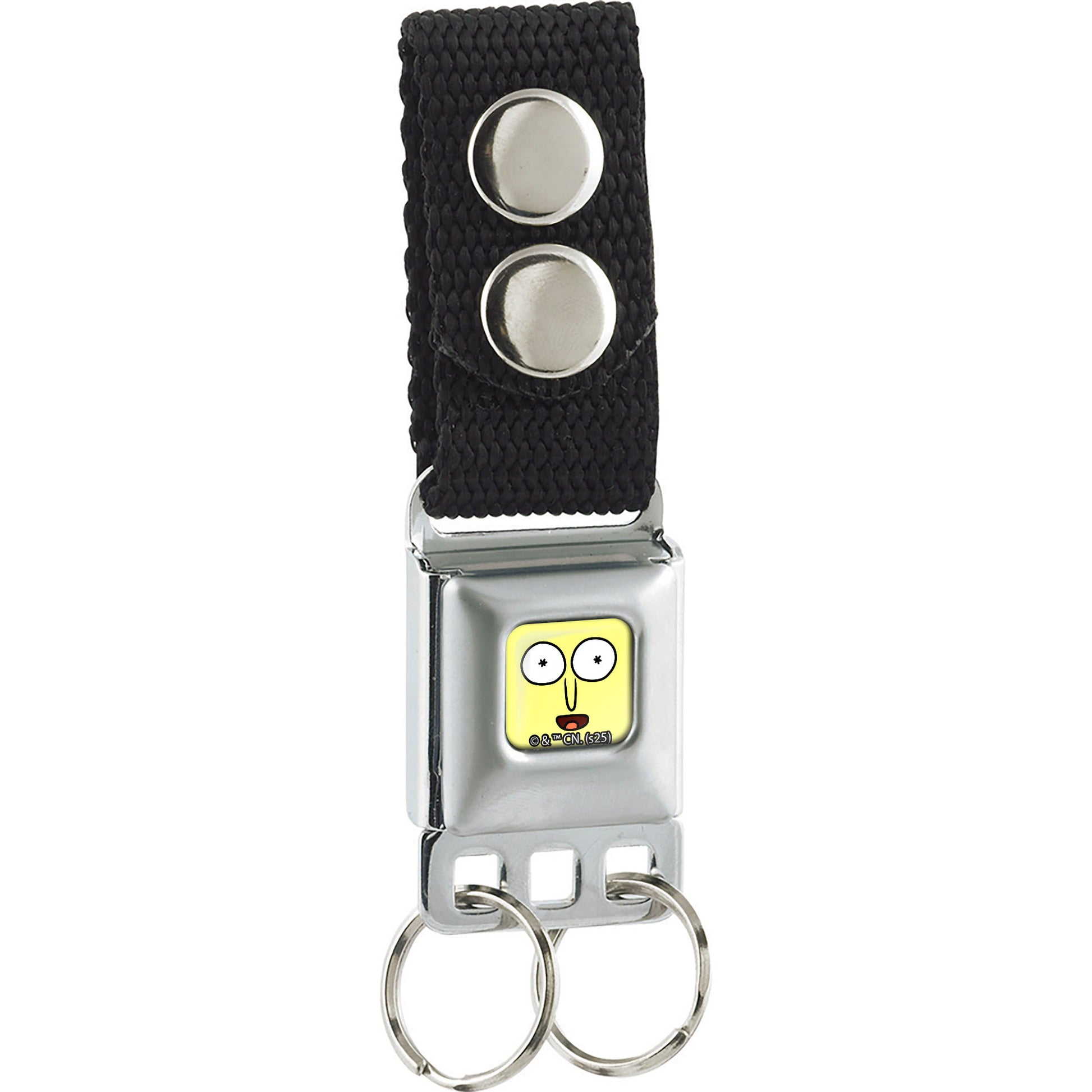 Keychain - Mr. Poopy Butthole Face Close-Up Full Color Yellow Keychains Rick and Morty