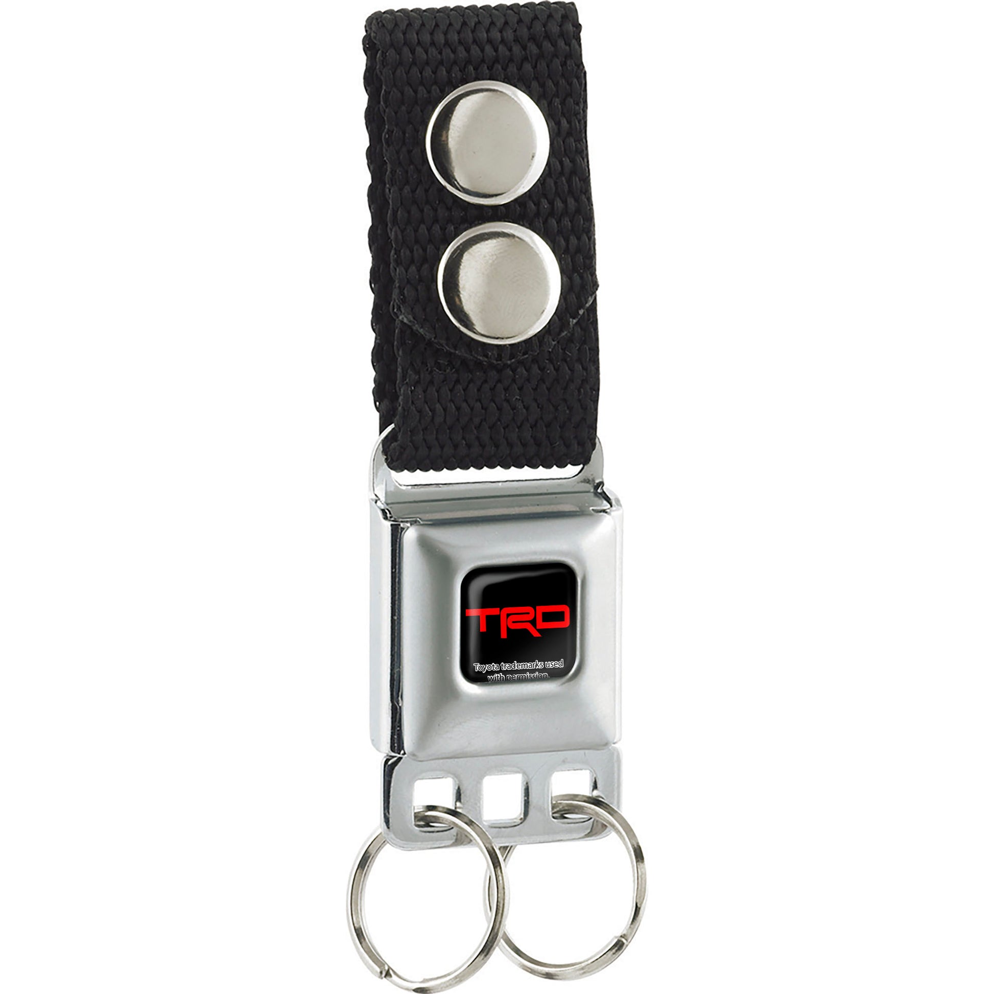 Keychain - Toyota Racing Development TRD Logo Full Color Black/Red - Black Webbing Keychains Toyota
