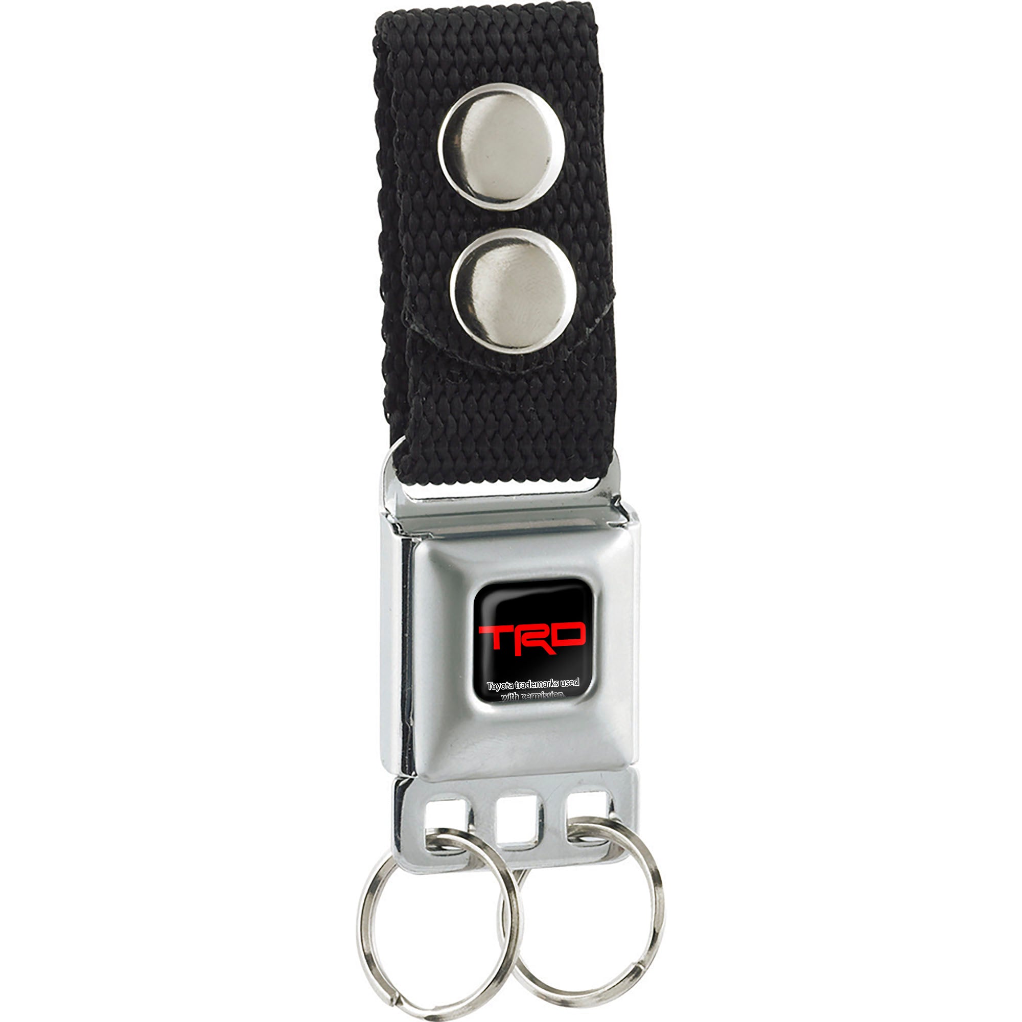 Keychain - Toyota Racing Development TRD Logo Full Color Black/Red - Black Webbing Keychains Toyota