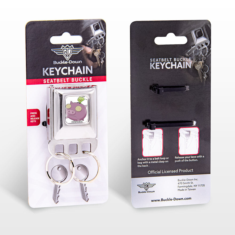 Keyholder - Invader Zim GIR and Piggy Flying Pose Full Color White Key Holders Invader Zim