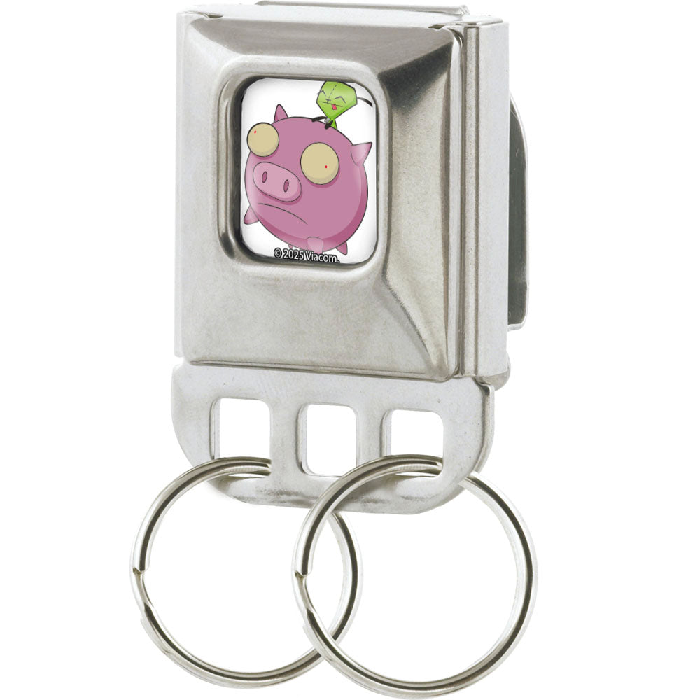 Keyholder - Invader Zim GIR and Piggy Flying Pose Full Color White Key Holders Invader Zim